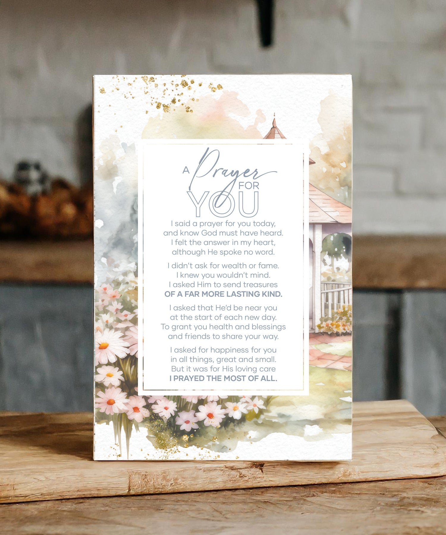 A Prayer for You 6x9 MDF Plaque with modern design, silver edge, and inspirational verse