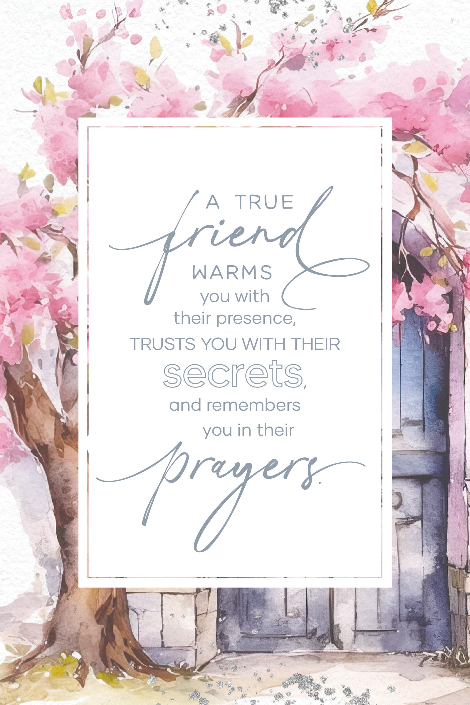 A True Friend 6x9 MDF Plaque with modern design, silver edge, and inspirational verse