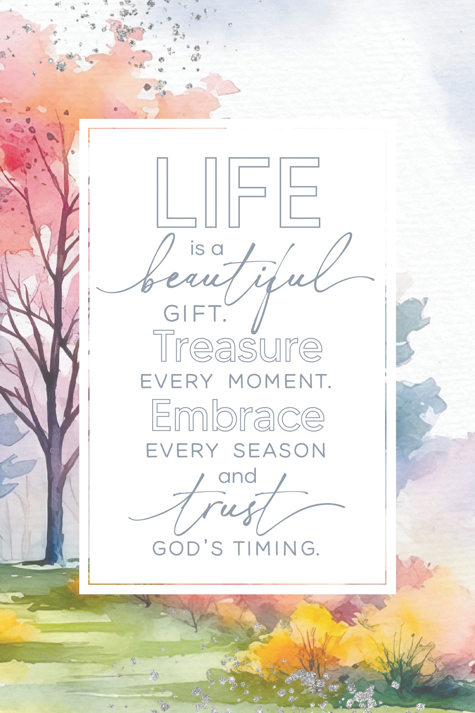 Life Is a Beautiful 6x9 MDF Plaque with modern design, silver edge, and inspirational verse