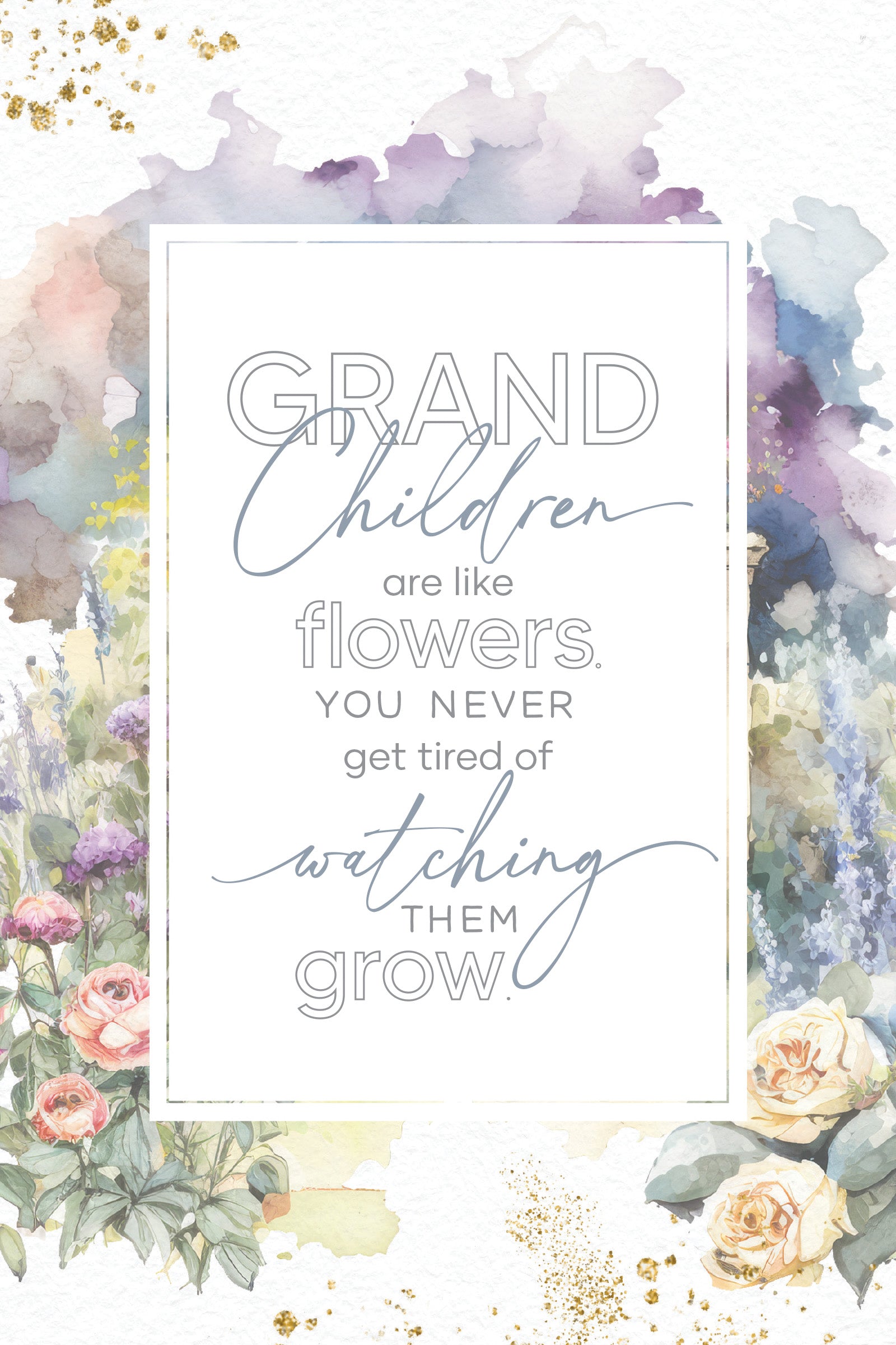 Grandchildren 6x9 MDF Plaque with modern design, silver edge, and inspirational verse