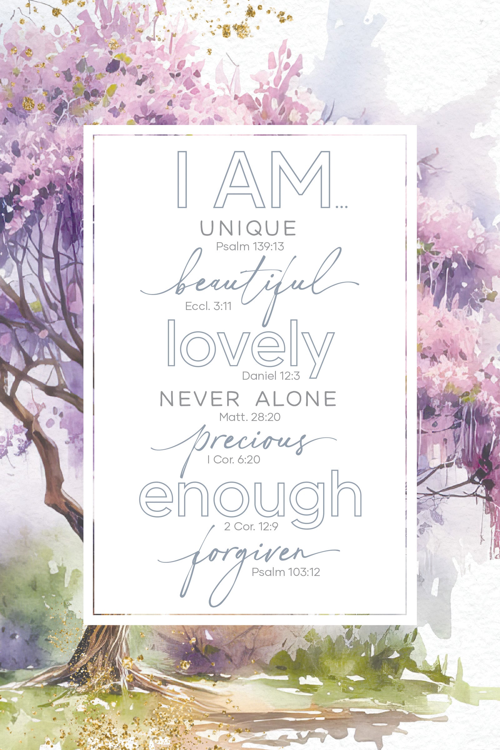 I Am 6x9 MDF Plaque with modern design, silver edge, and inspirational verse
