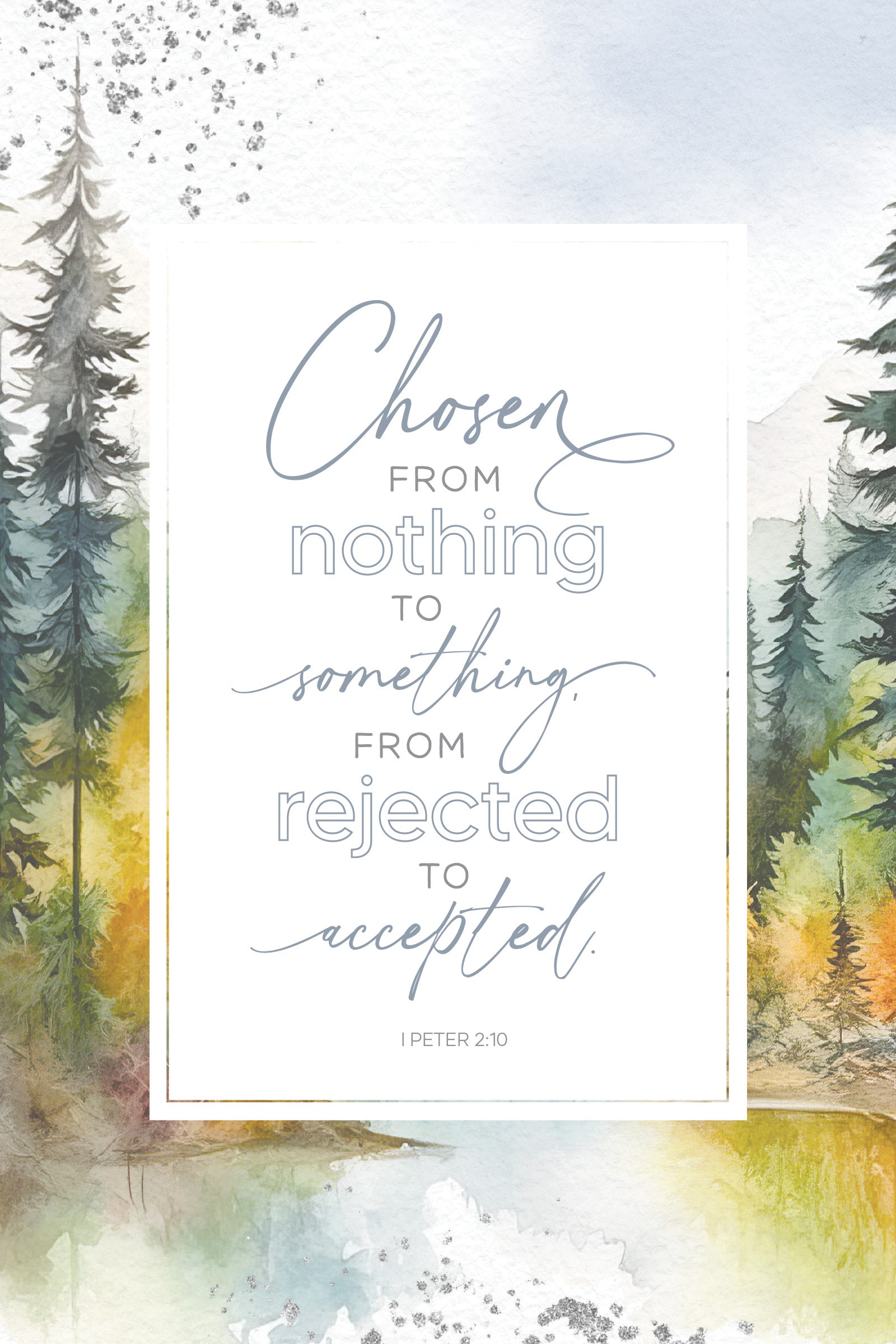 Chosen From Nothing 6x9 MDF Plaque with modern design, silver edge, and inspirational verse
