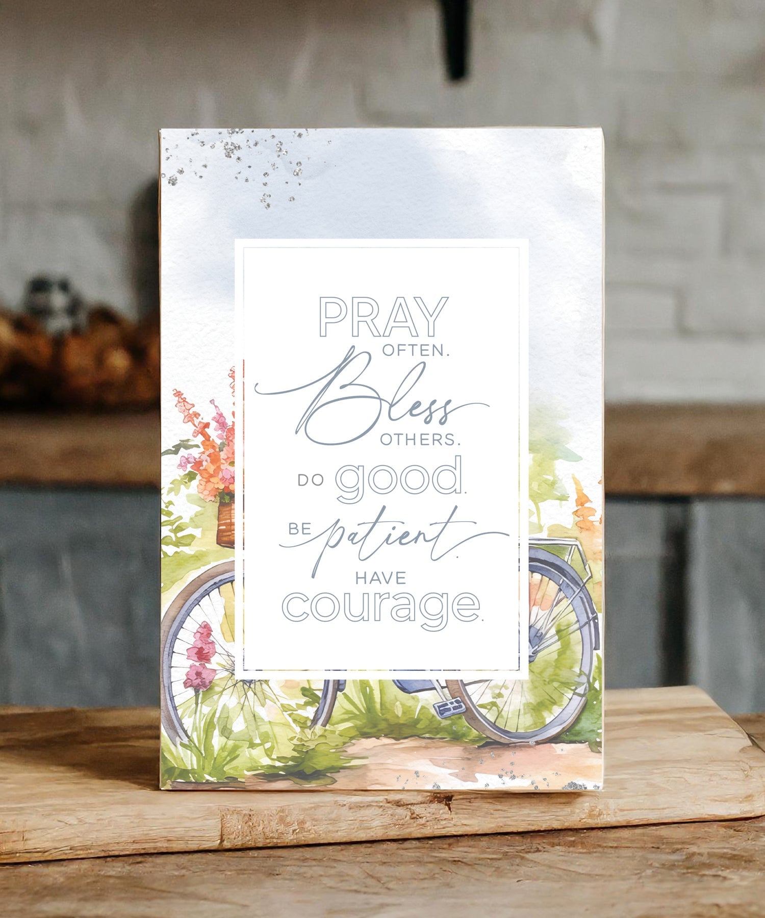 Pray Often 6x9 MDF Plaque with modern design, silver edge, and inspirational verse