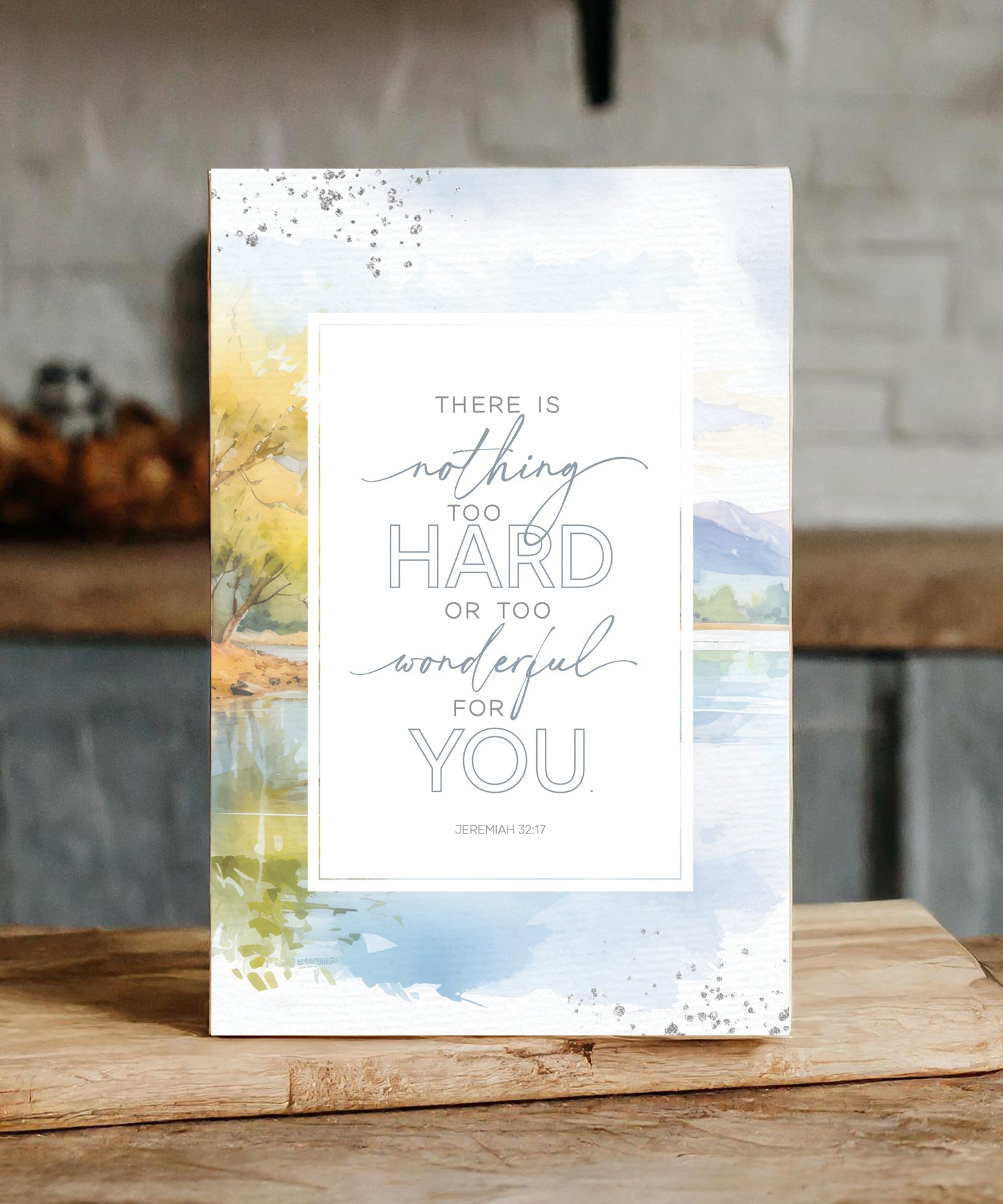 There Is Nothing Too Hard 6x9 MDF Plaque with modern design, silver edge, and inspirational verse