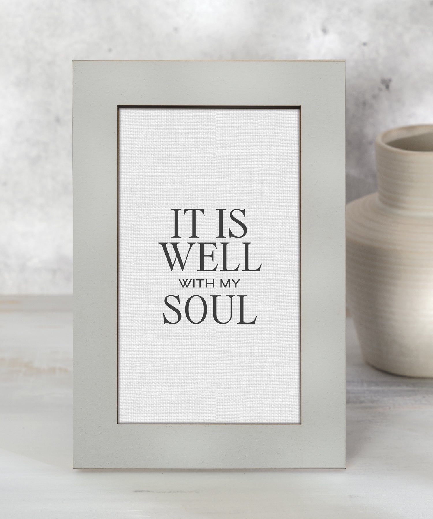 It Is Well with My Soul inspirational 6x9 MDF plaque with modern neutral design