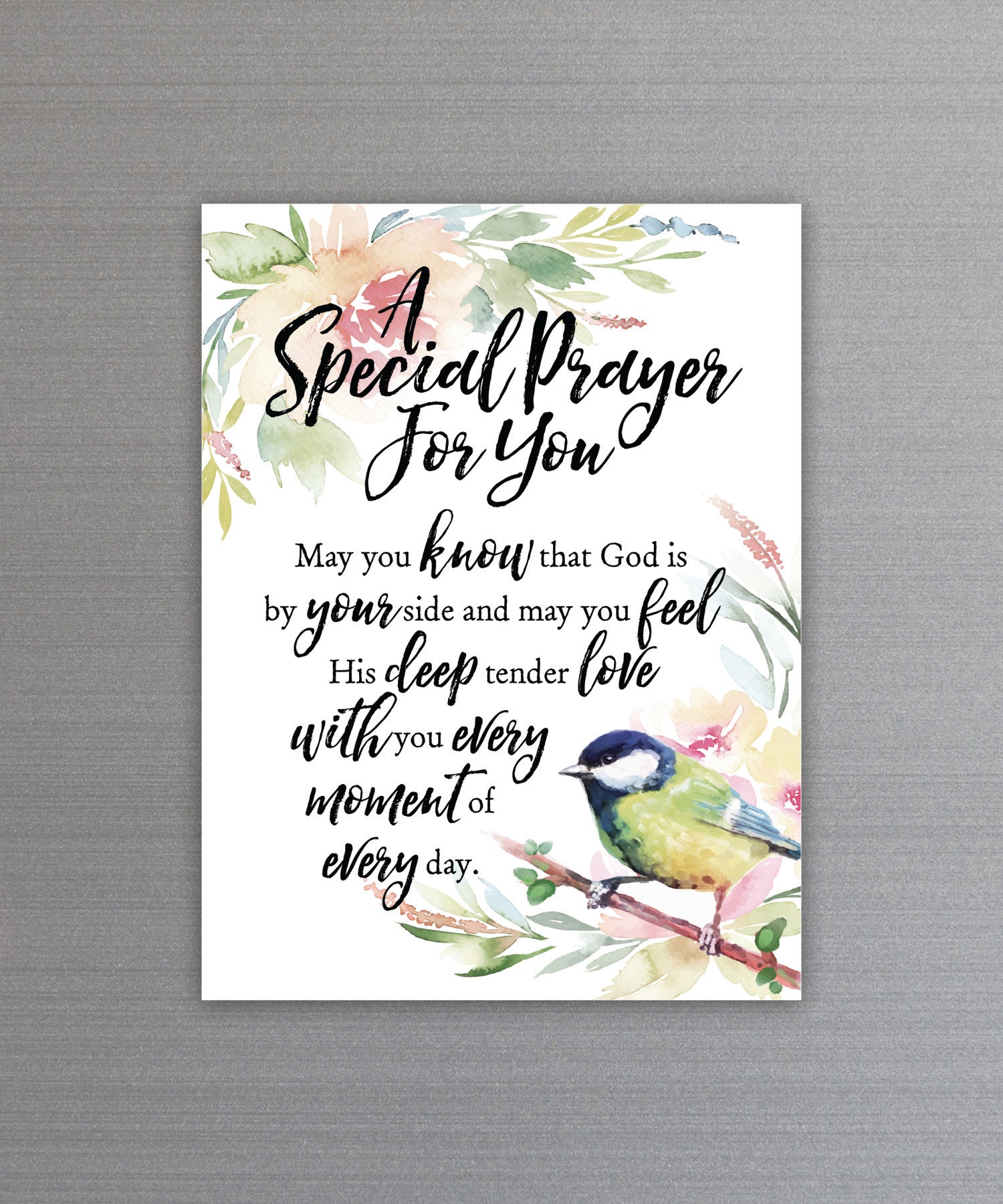 Full-color A Special Prayer for You Magnet with inspirational verse and vibrant imagery featuring a strong magnetic backing.