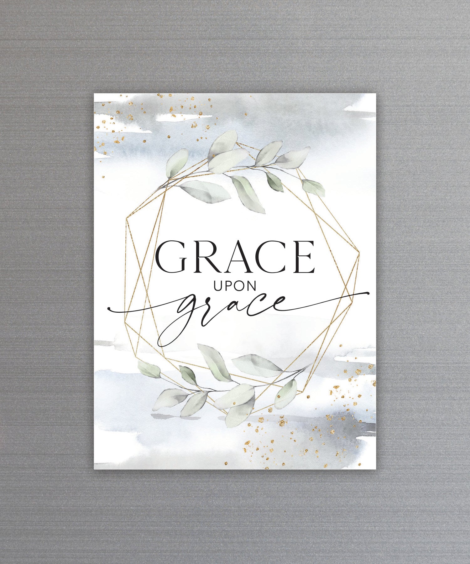 Full-color Grace Upon Grace Magnet with inspirational verse and vibrant imagery featuring a strong magnetic backing.