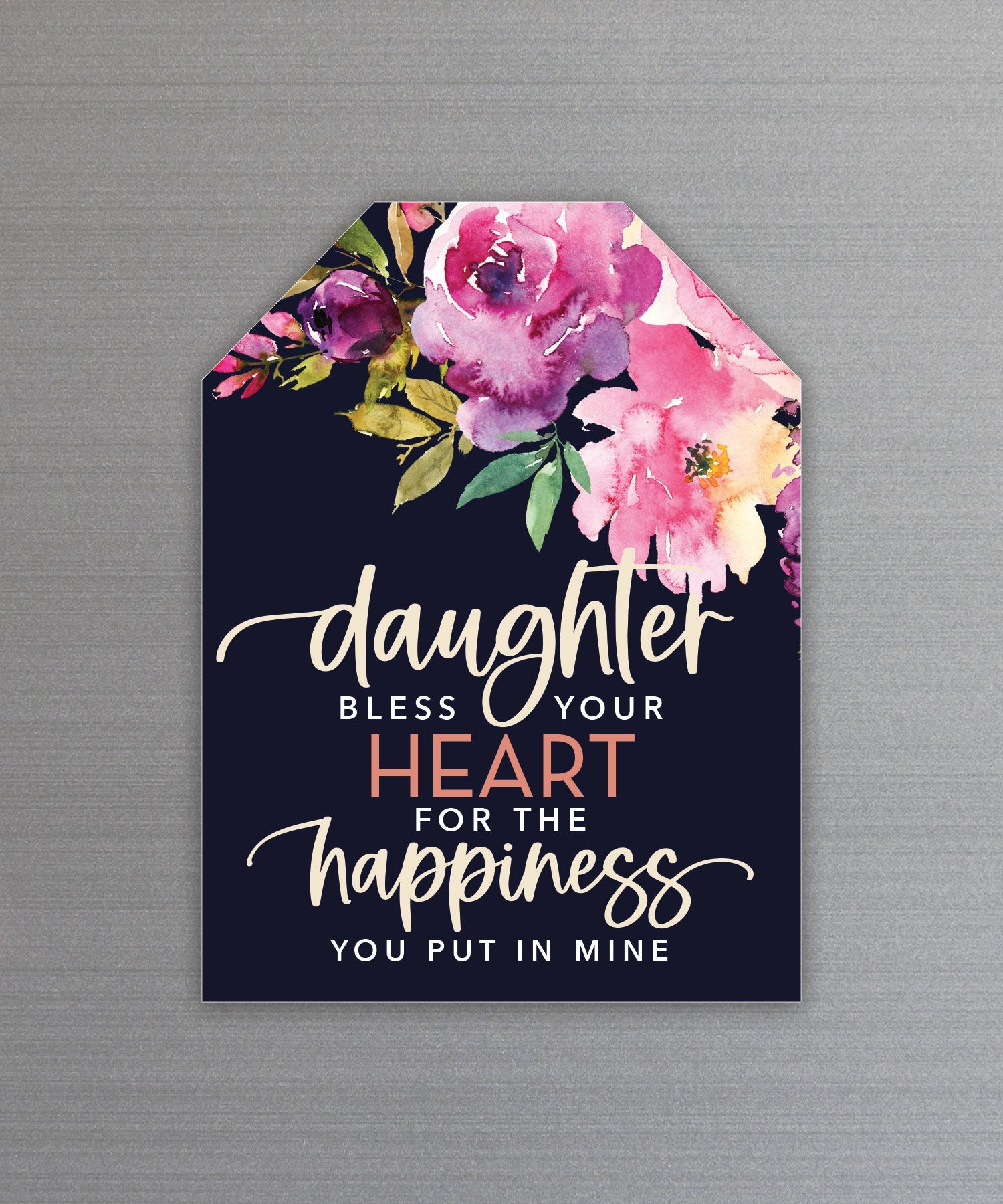 Full-color Daughter Magnet with inspirational verse and vibrant imagery featuring a strong magnetic backing.