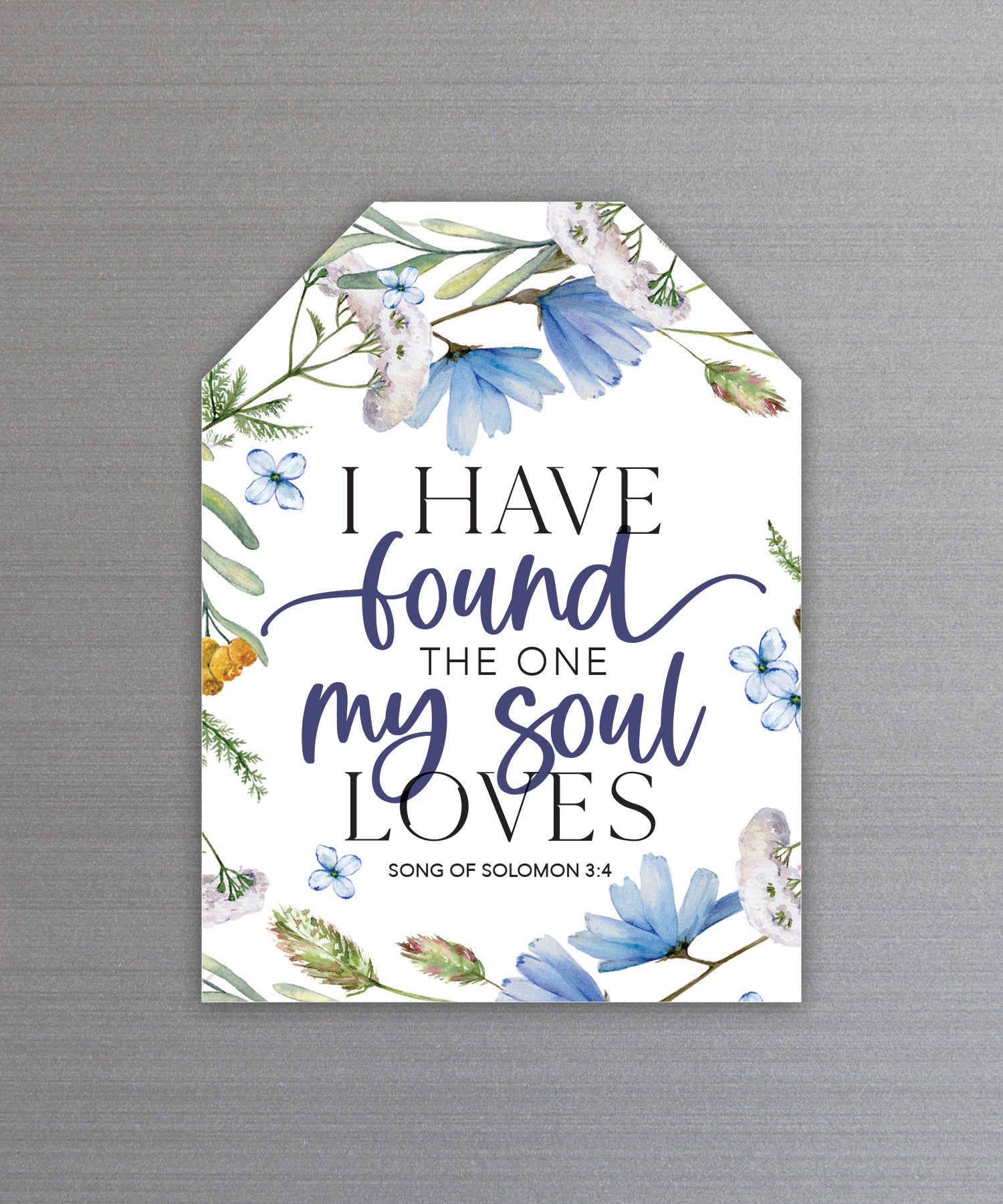 Full-color My Soul Loves Magnet with inspirational verse and vibrant imagery featuring a strong magnetic backing.