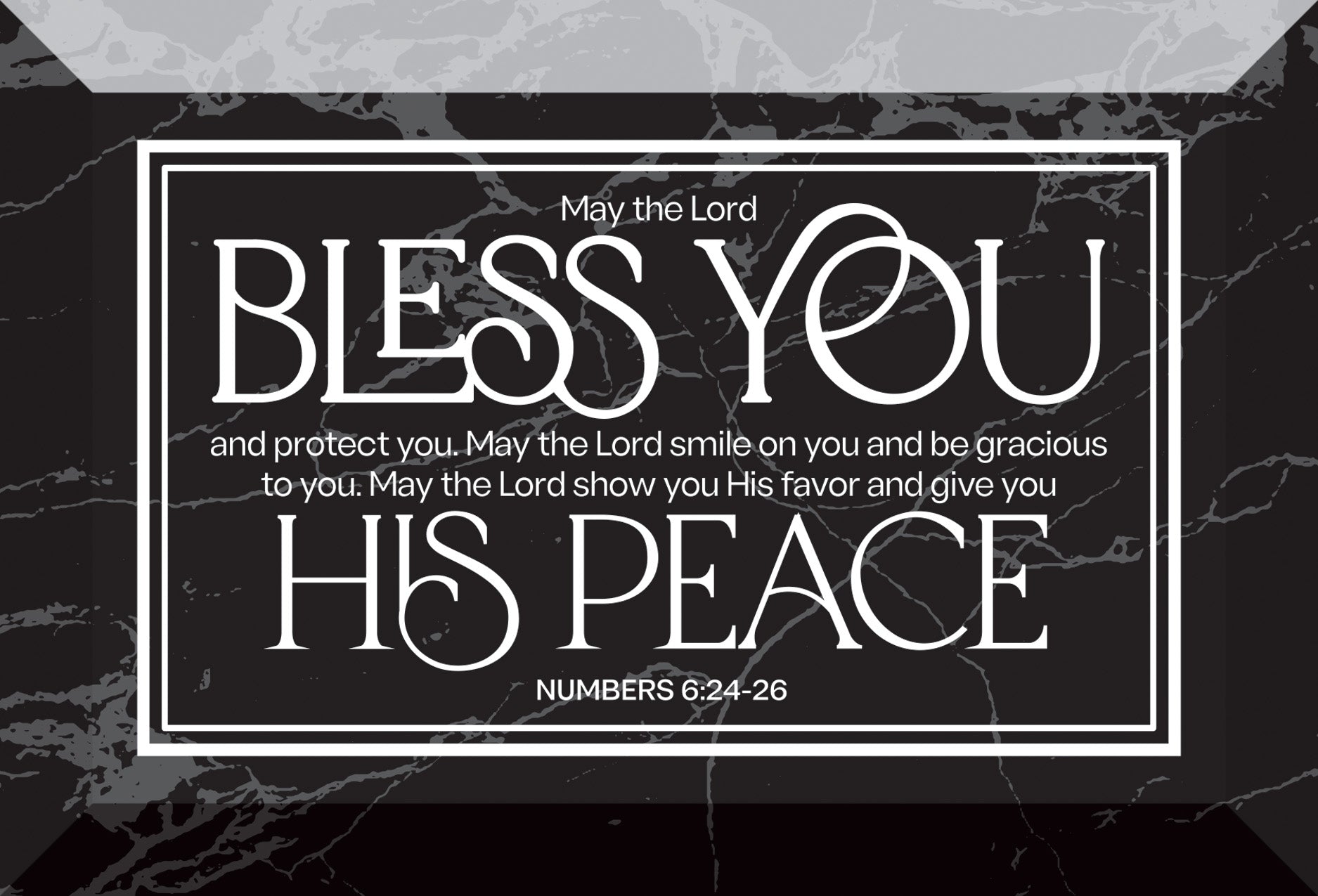 May the Lord Bless You 6x4 Glass Plaque with Marble Look – Inspirational Verse Home Décor
