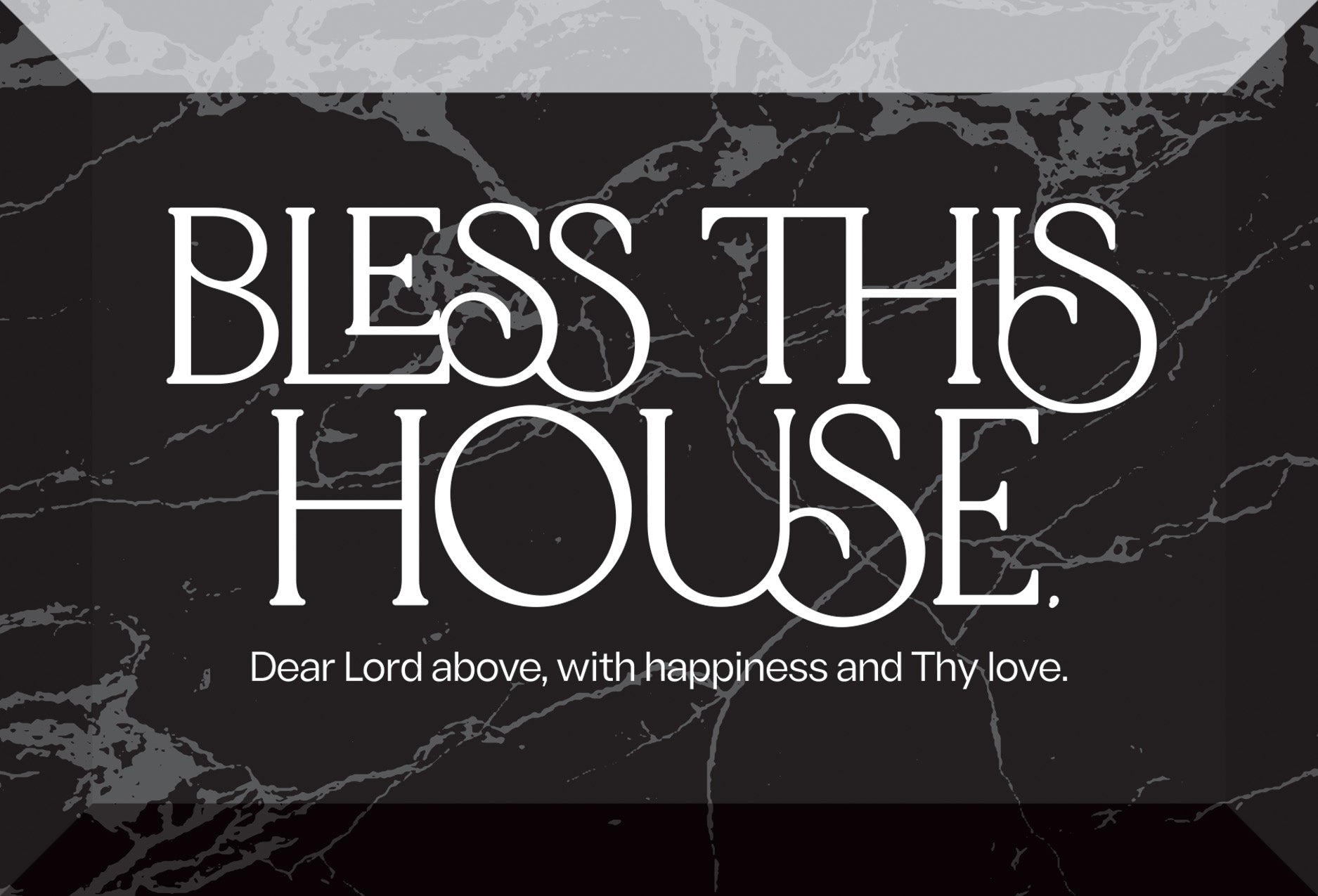 Bless This House 6x4 Glass Plaque with Marble Look – Inspirational Verse Home Décor