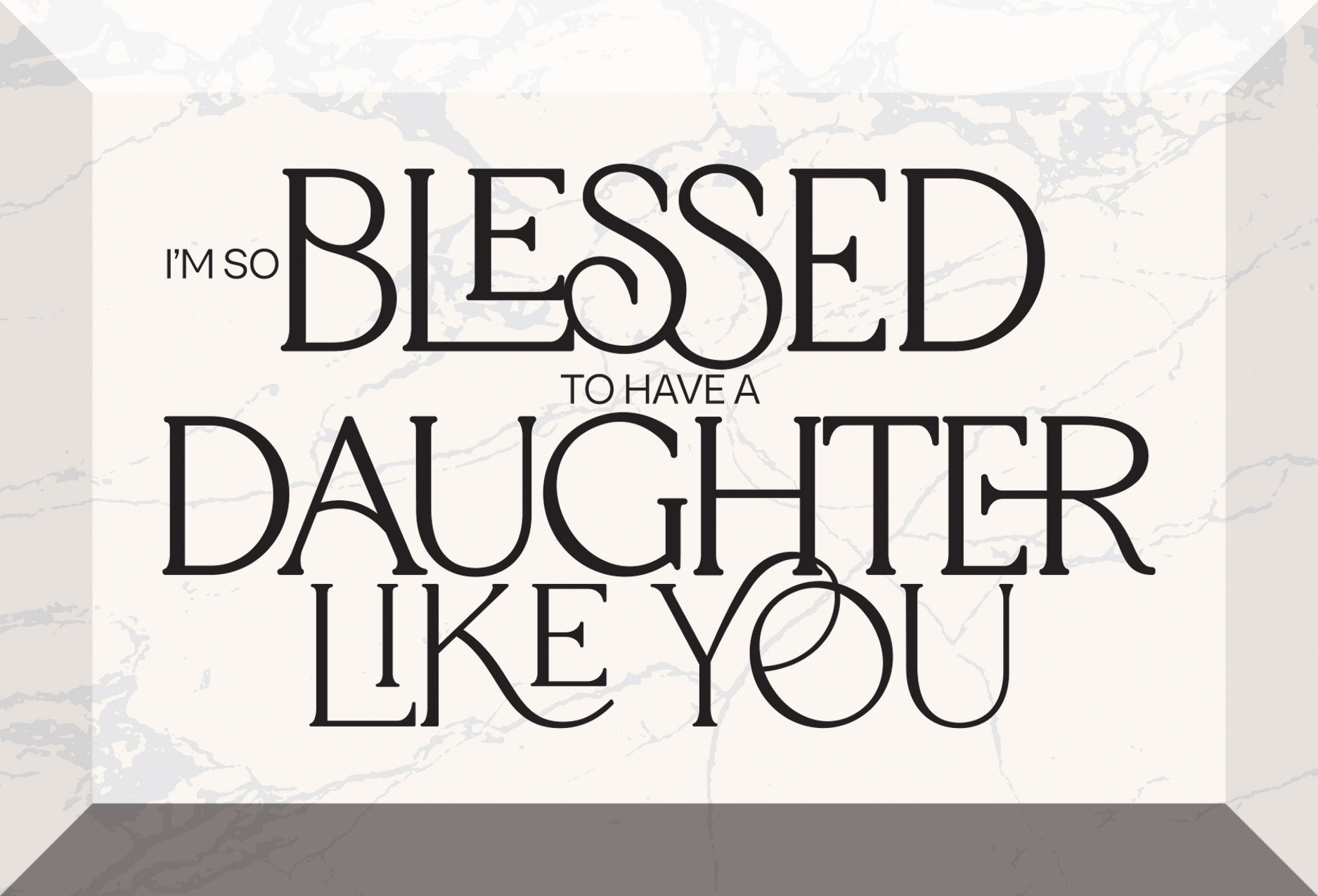 Daughter 6x4 Glass Plaque with Marble Look – Inspirational Verse Home Décor