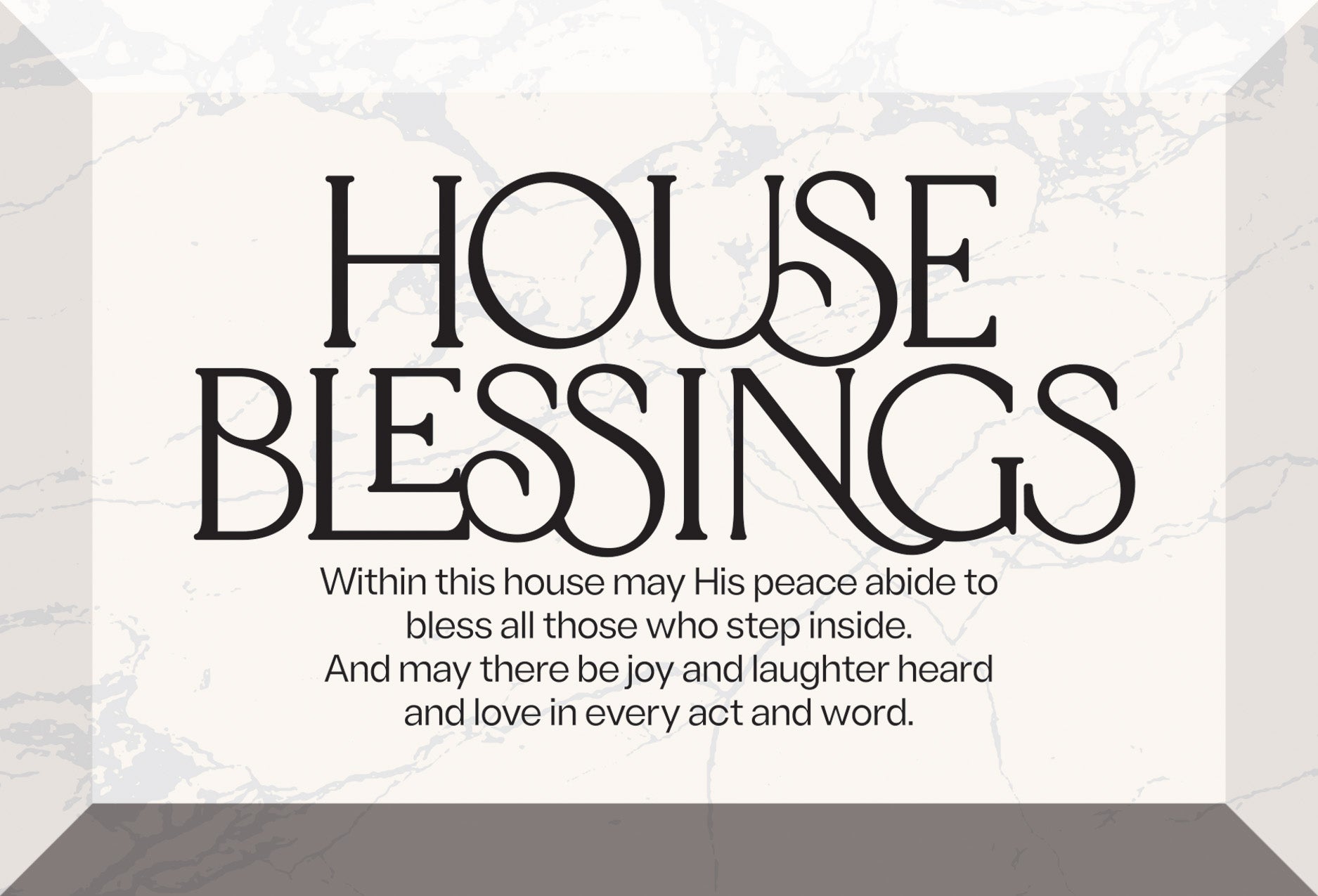 House Blessings 6x4 Glass Plaque with Marble Look – Inspirational Verse Home Décor