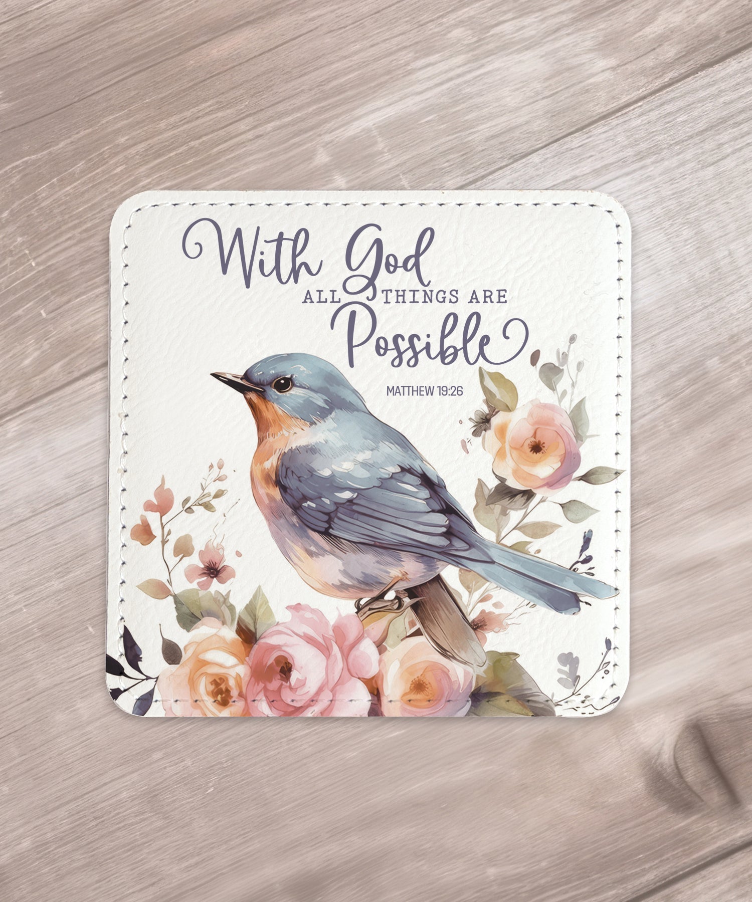 Faith & Inspiration Assorted Leatherette Coaster Set – 6 Designs
