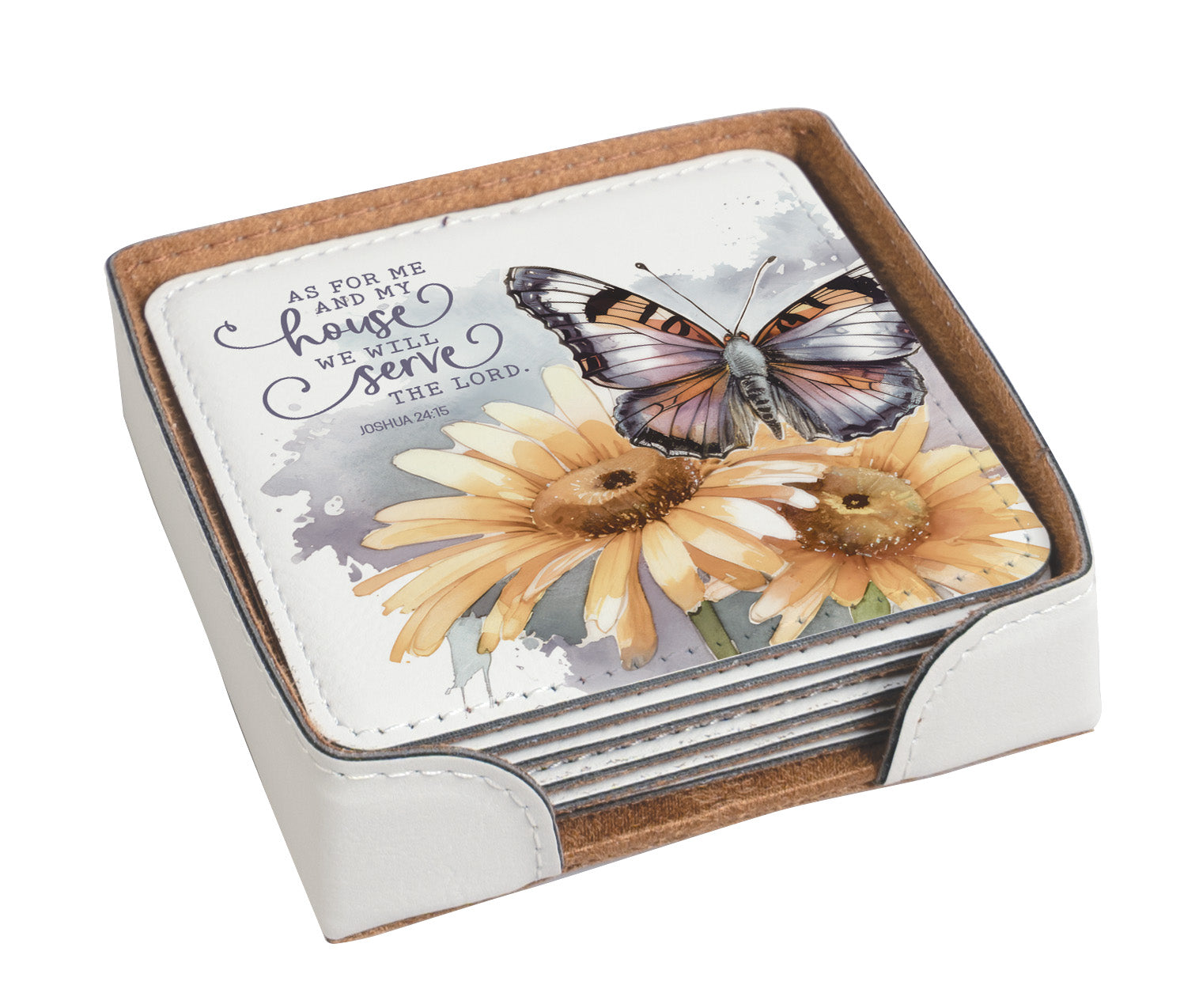 As for Me 6-Piece Coaster Set -  Inspirational Floral Design.