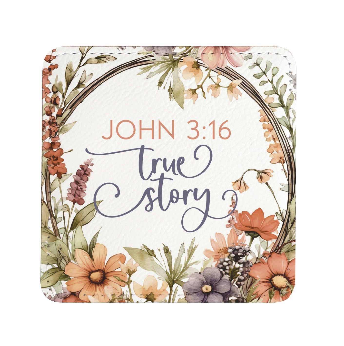 JOHN 3:16 Leatherette Coaster Set
