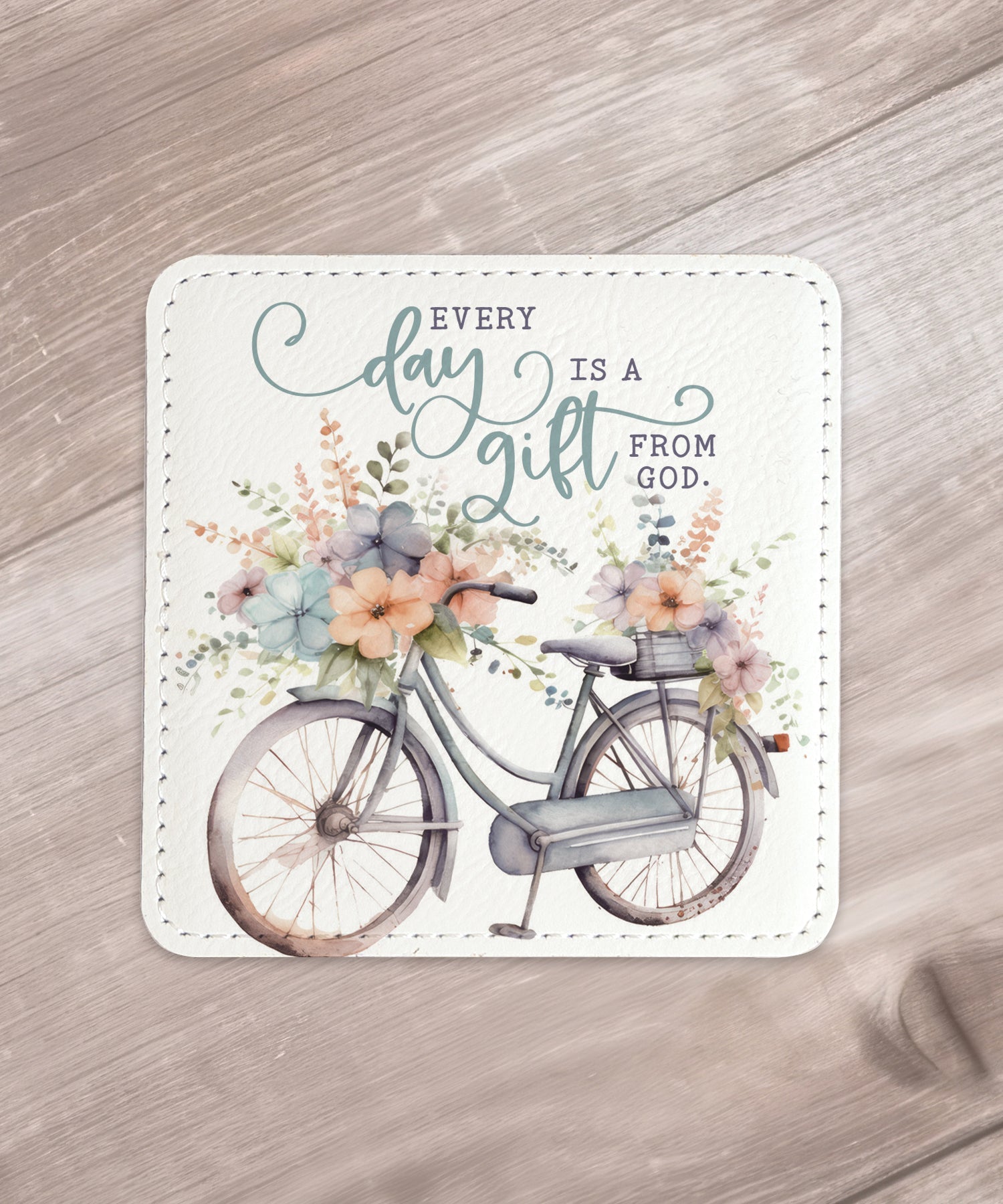 Every Day Is a Gift Leatherette Coaster Set