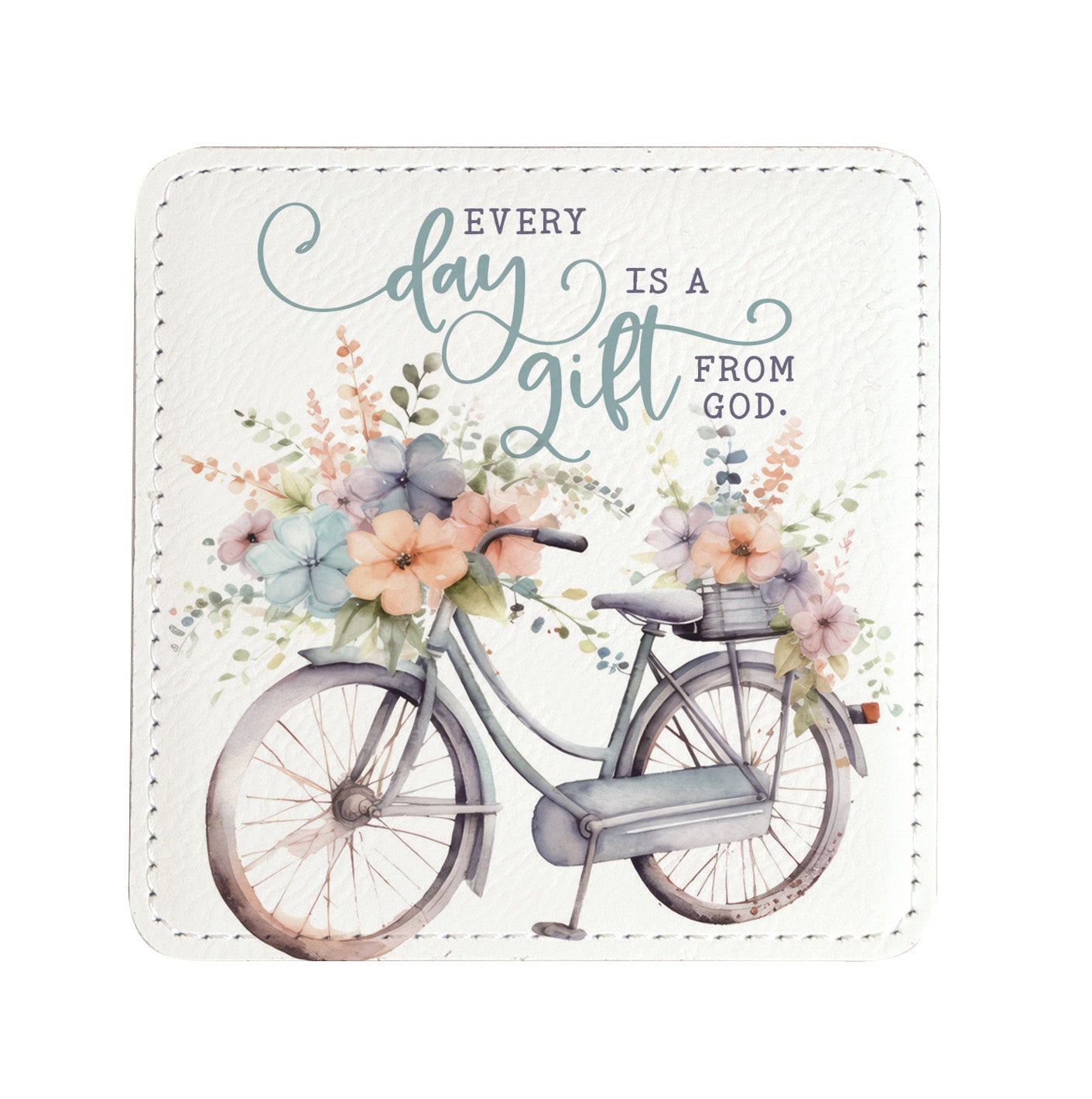 Every Day Is a Gift Leatherette Coaster Set