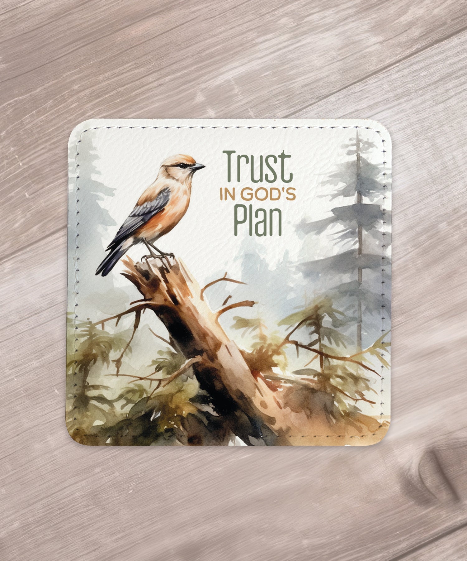 Faith & Strength Assorted Leatherette Coaster Set – 6 Designs