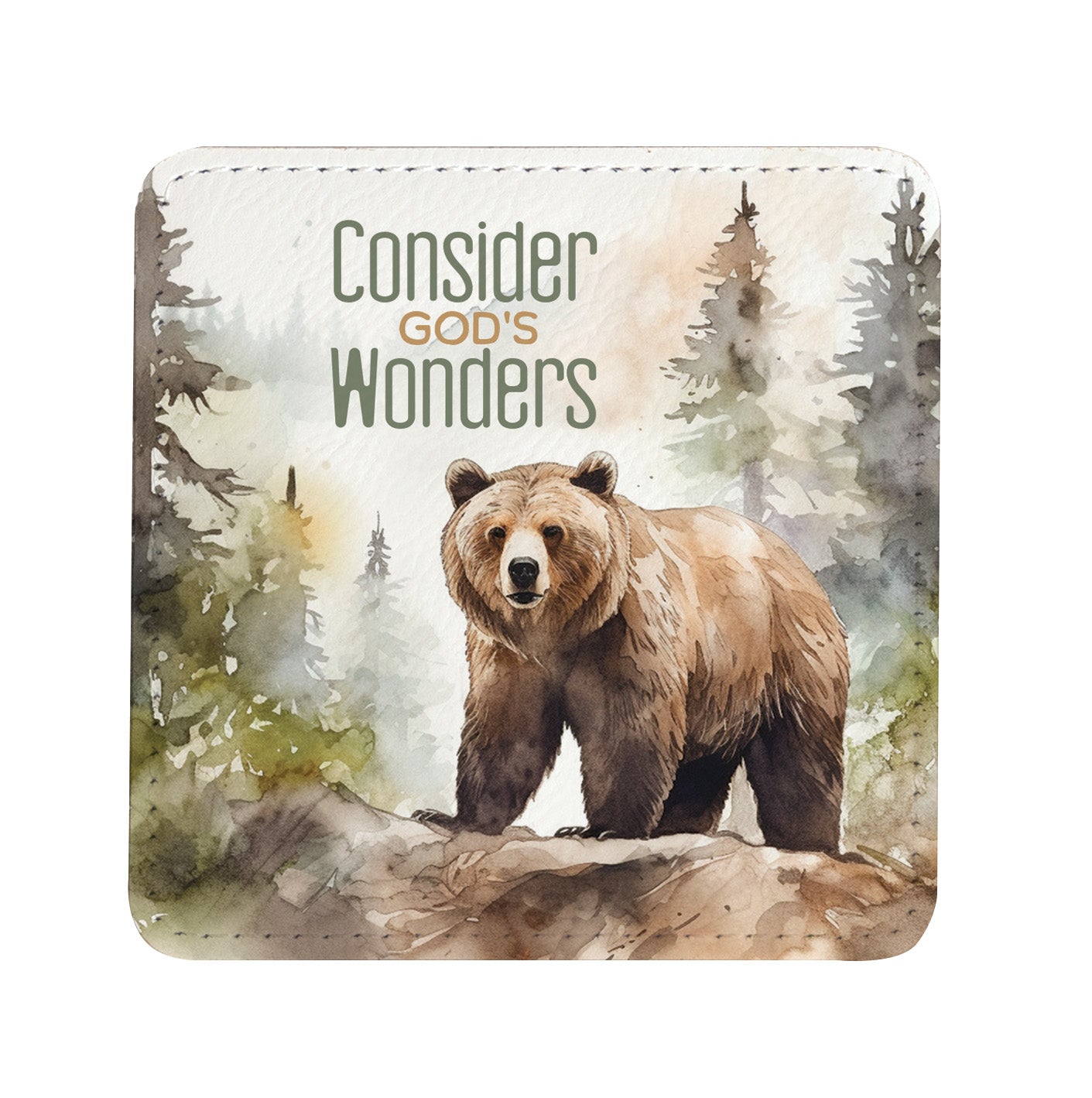Faith & Strength: Assorted Wildlife Leatherette Coaster Set