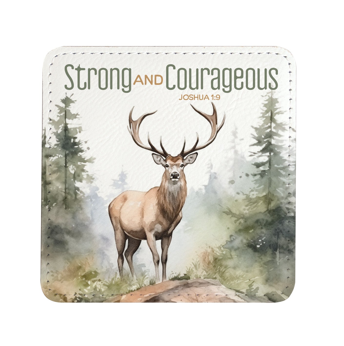 Faith & Strength: Assorted Wildlife Leatherette Coaster Set