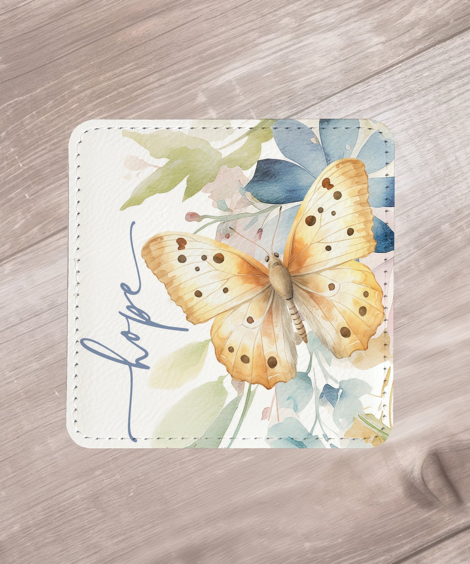 Peaceful Petals: Assorted Floral Leatherette Coaster Set