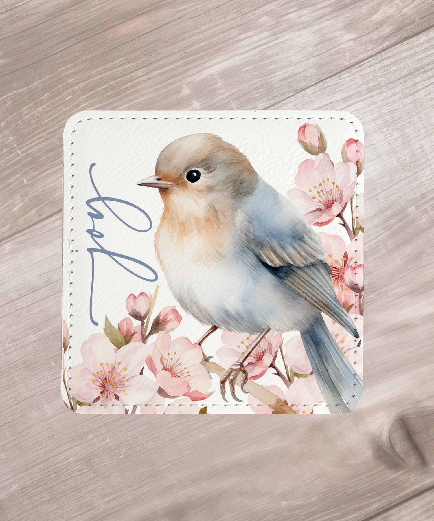 Peaceful Petals: Assorted Floral Leatherette Coaster Set