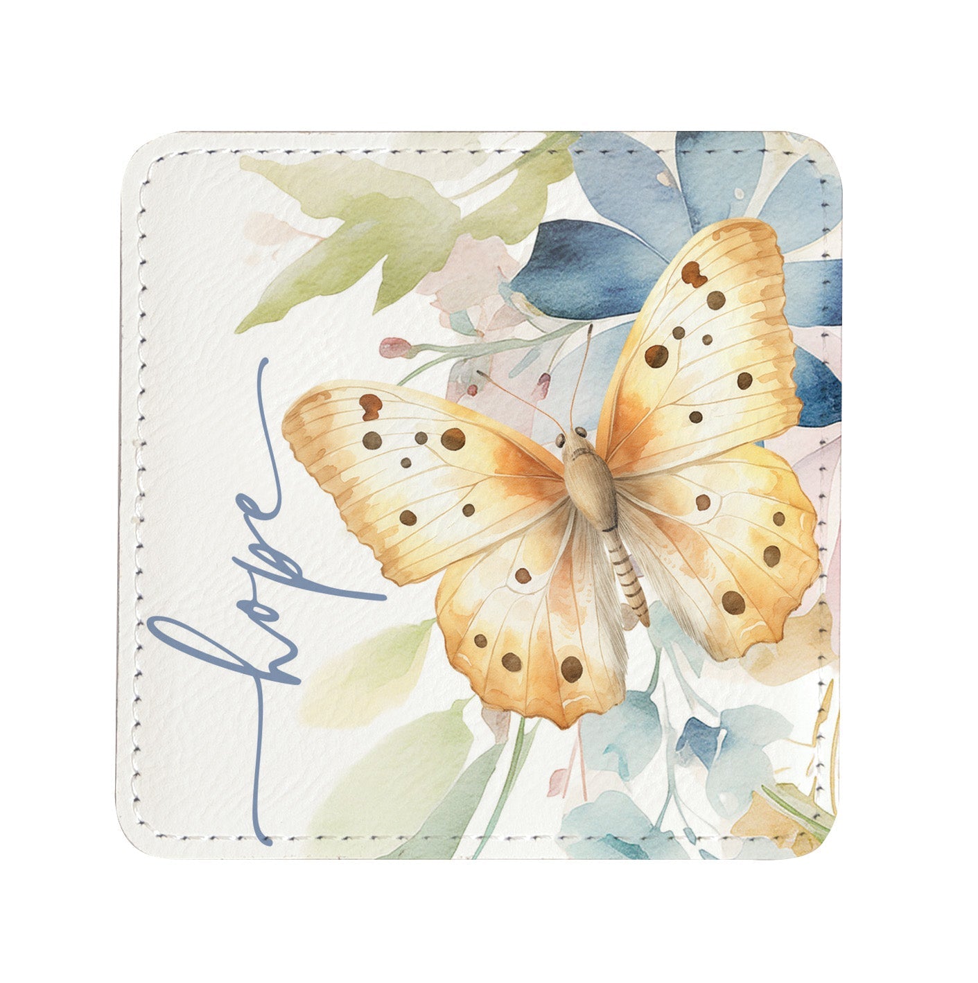 Peaceful Petals: Assorted Floral Leatherette Coaster Set