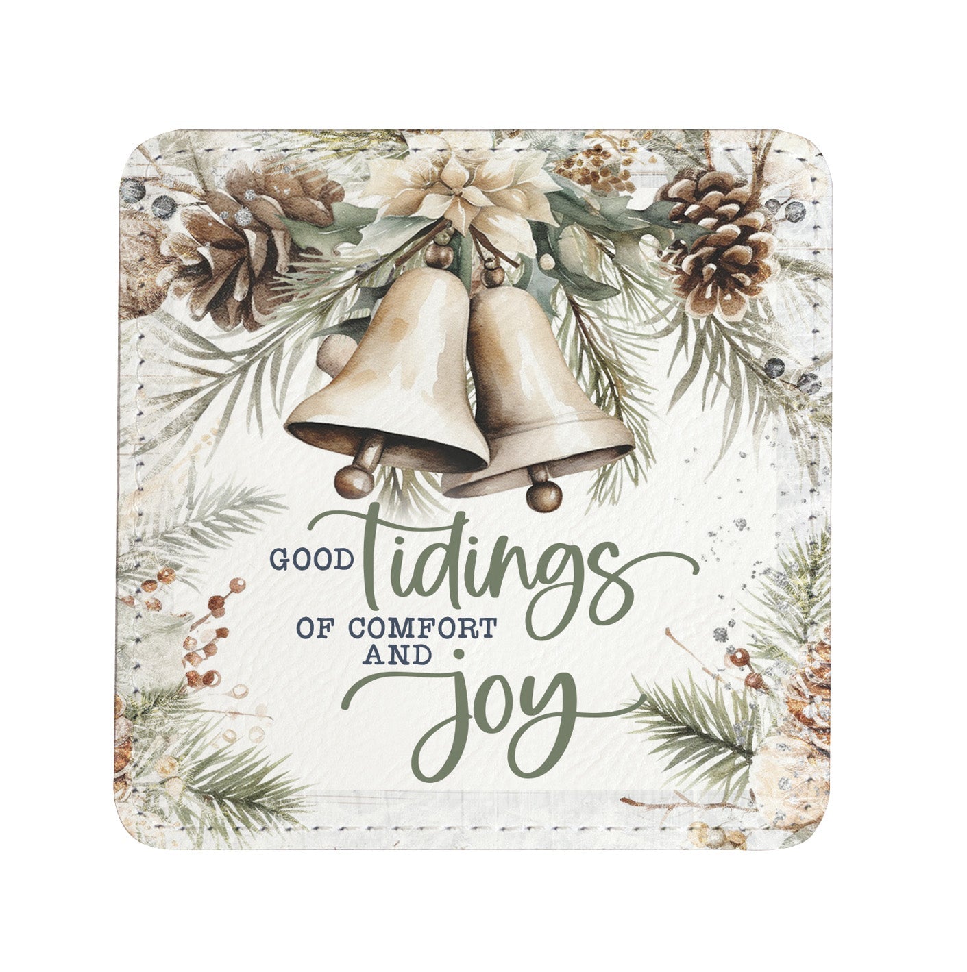 Winter’s Blessings: Assorted Christmas Leatherette Coaster Set