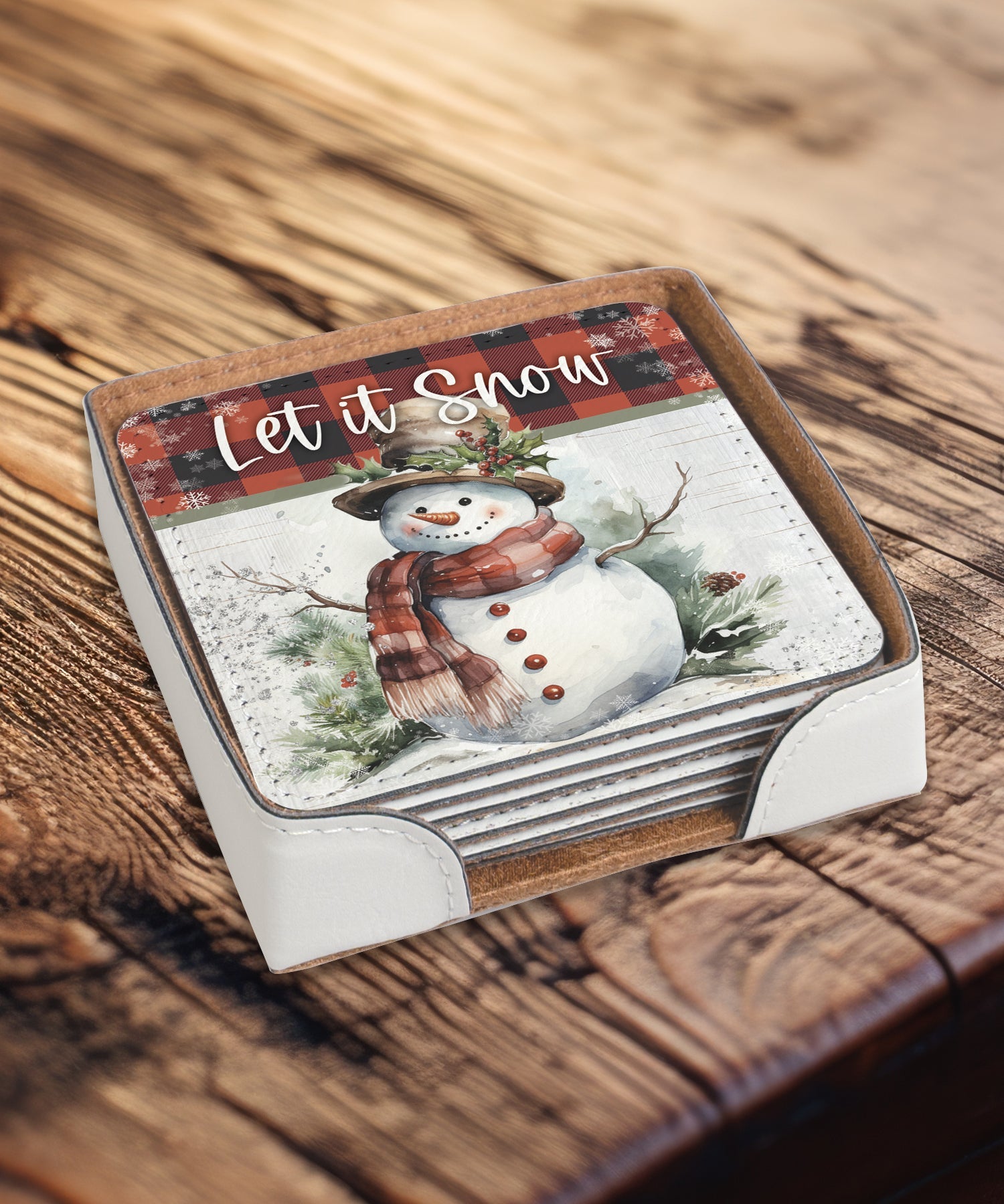 Christmas Plaid: Assorted Christmas Coaster Collection - 6 different Inspirational Floral Pastels Designs