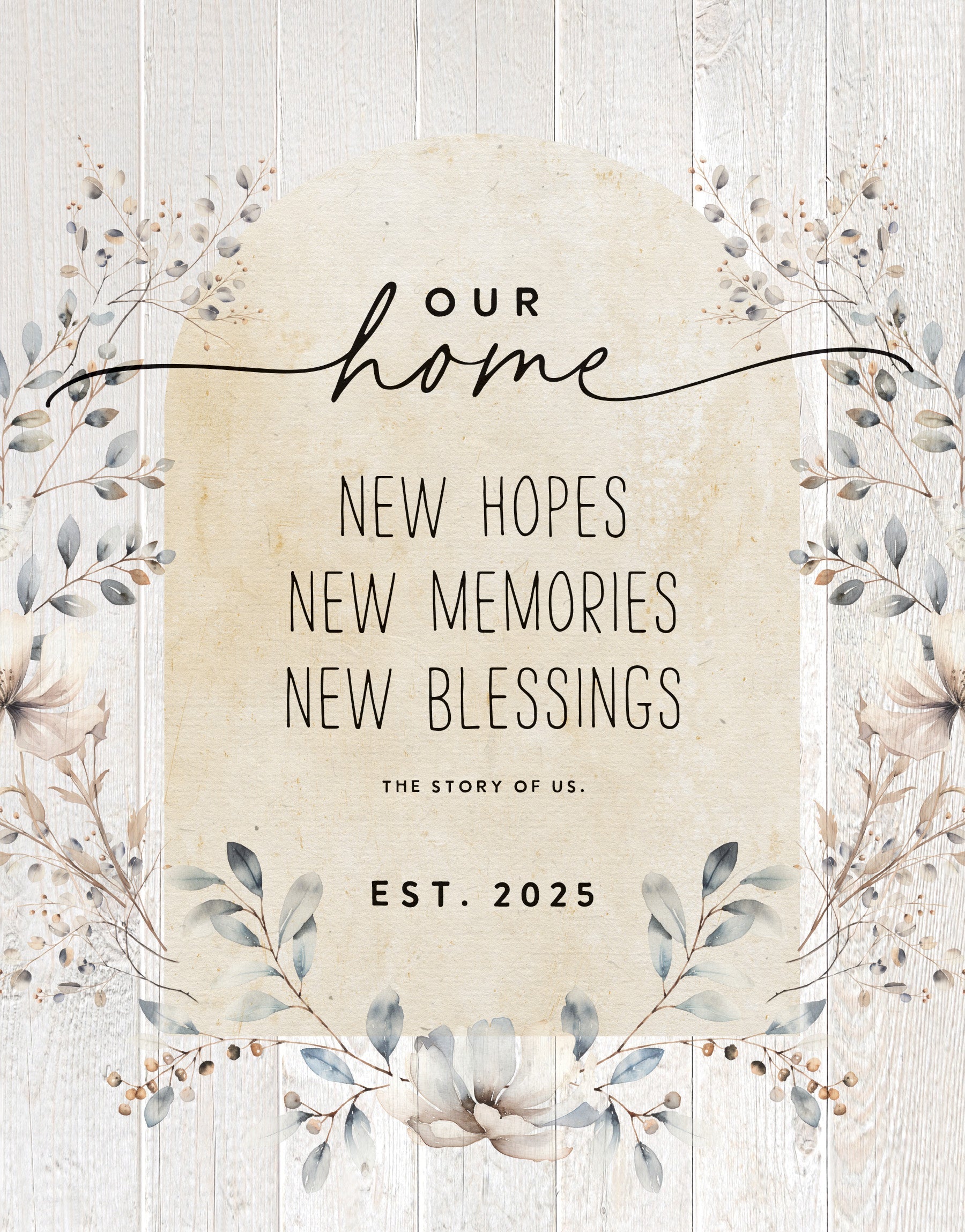 Limited Edition 2025: Our Home 11x15 MDF Statement Board – Home Established 2025 Sign