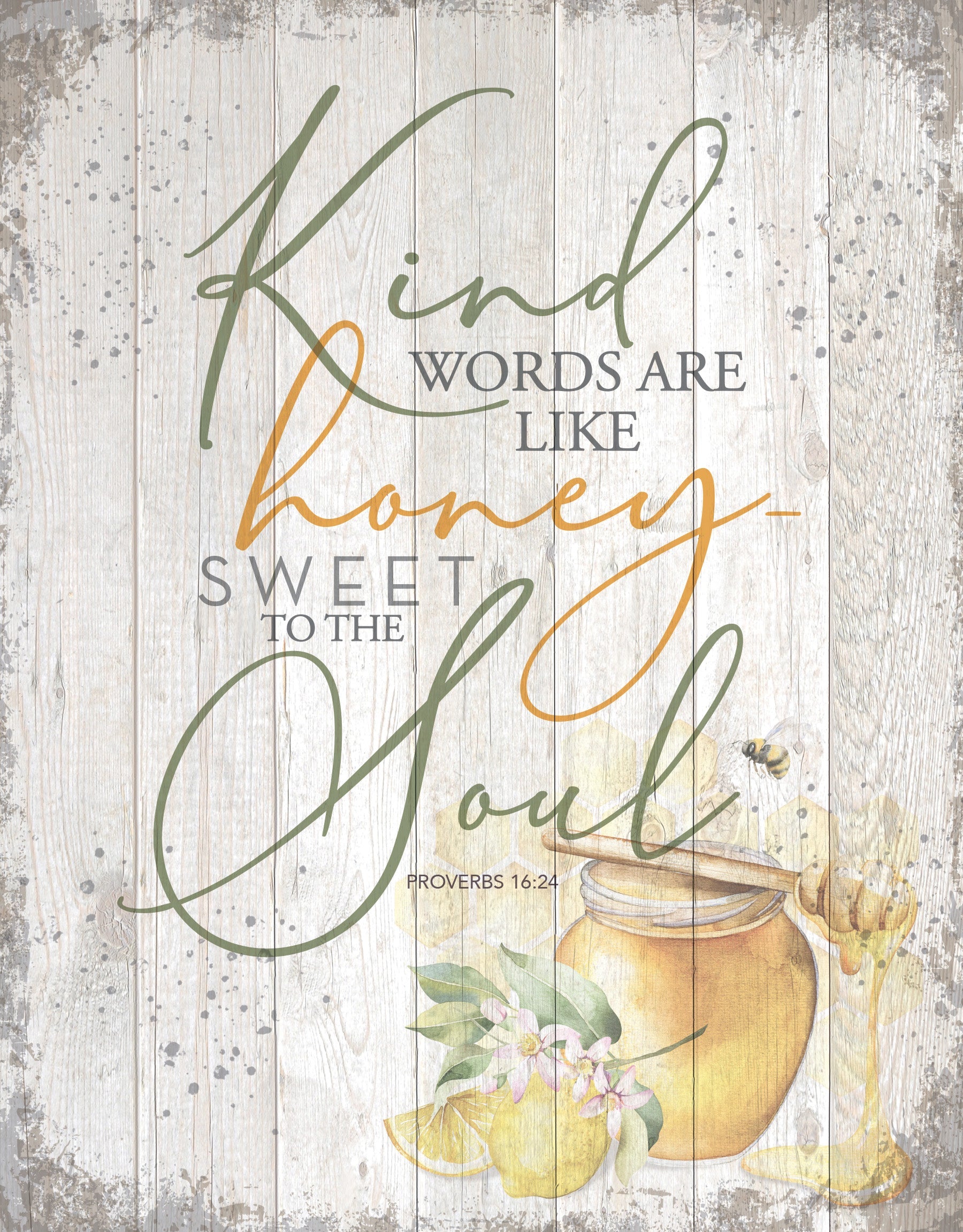 Kind Words 11x15 MDF Statement Board has an inspiring sentiment and a reclaimed wood look in farmhouse style.