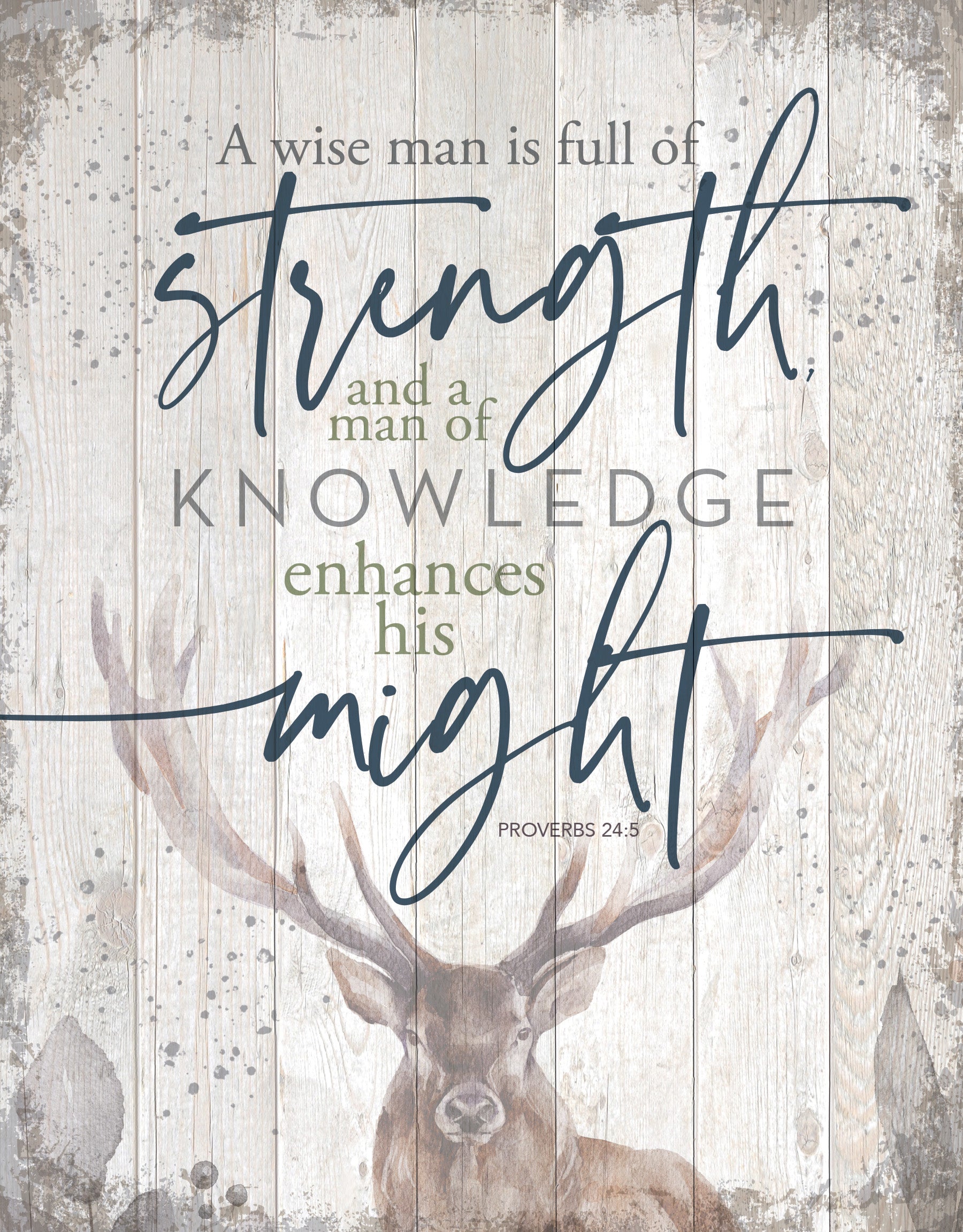 A Wise Man 11x15 MDF Statement Board has an inspiring sentiment and a reclaimed wood look in farmhouse style.