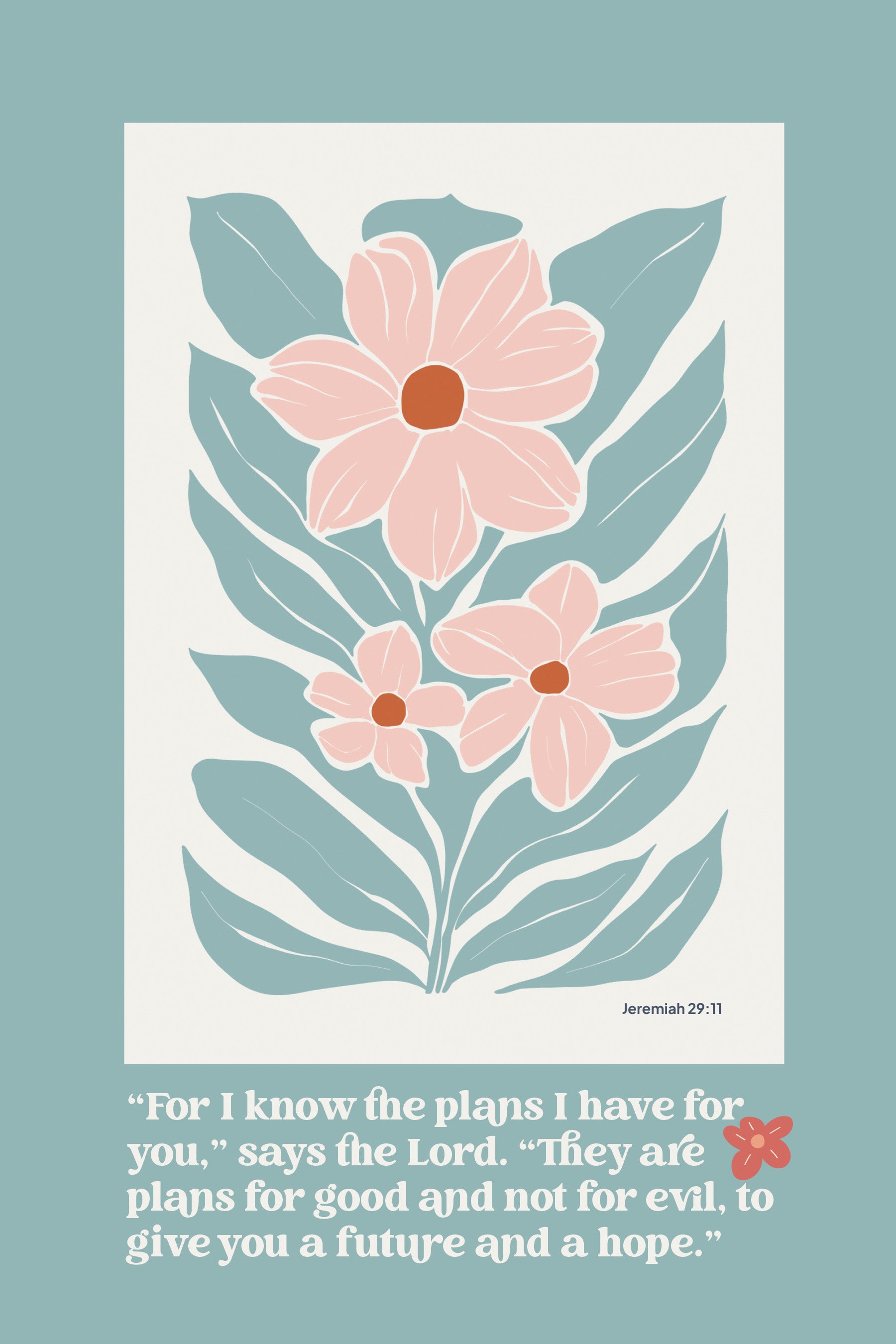 For I Know the Plans 6x9 MDF Plaque with modern-retro design, easel back, and timeless florals.