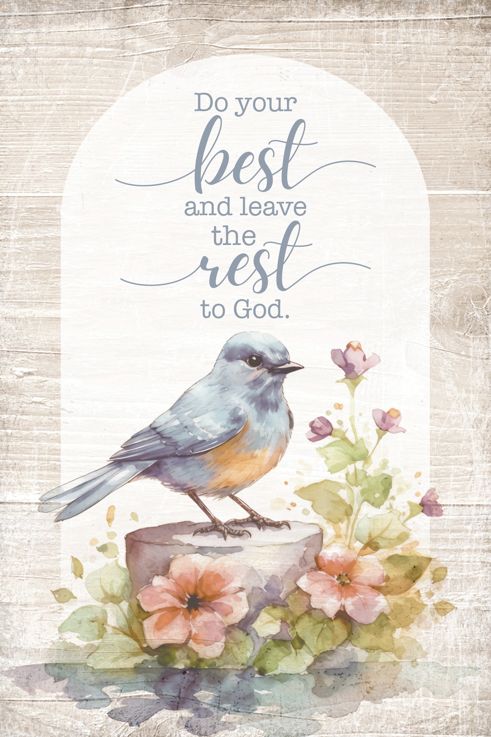 Do Your Best 4x6 MDF Plaque with Inspirational Message in Farmhouse-Style Hues and Natural Wood Edge