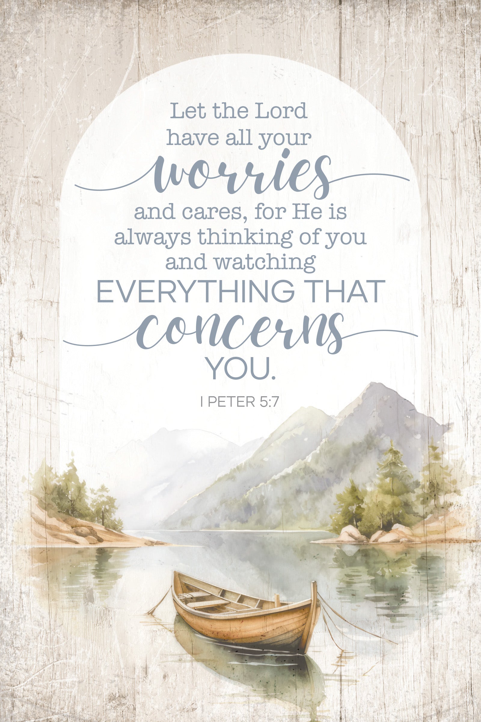Let the Lord 4x6 MDF Plaque with Inspirational Message in Farmhouse-Style Hues and Natural Wood Edge