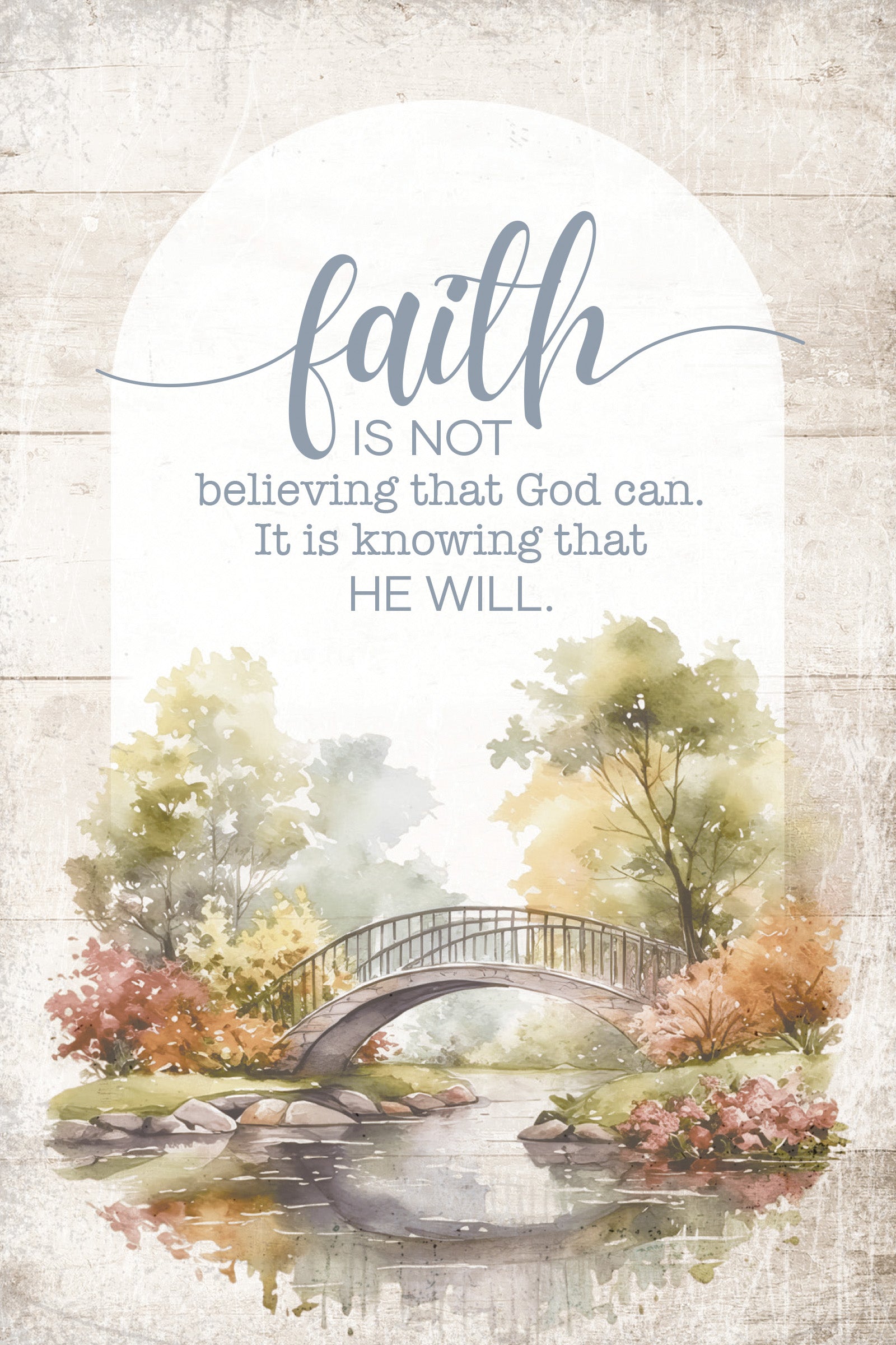 Faith 4x6 MDF Plaque with Inspirational Message in Farmhouse-Style Hues and Natural Wood Edge