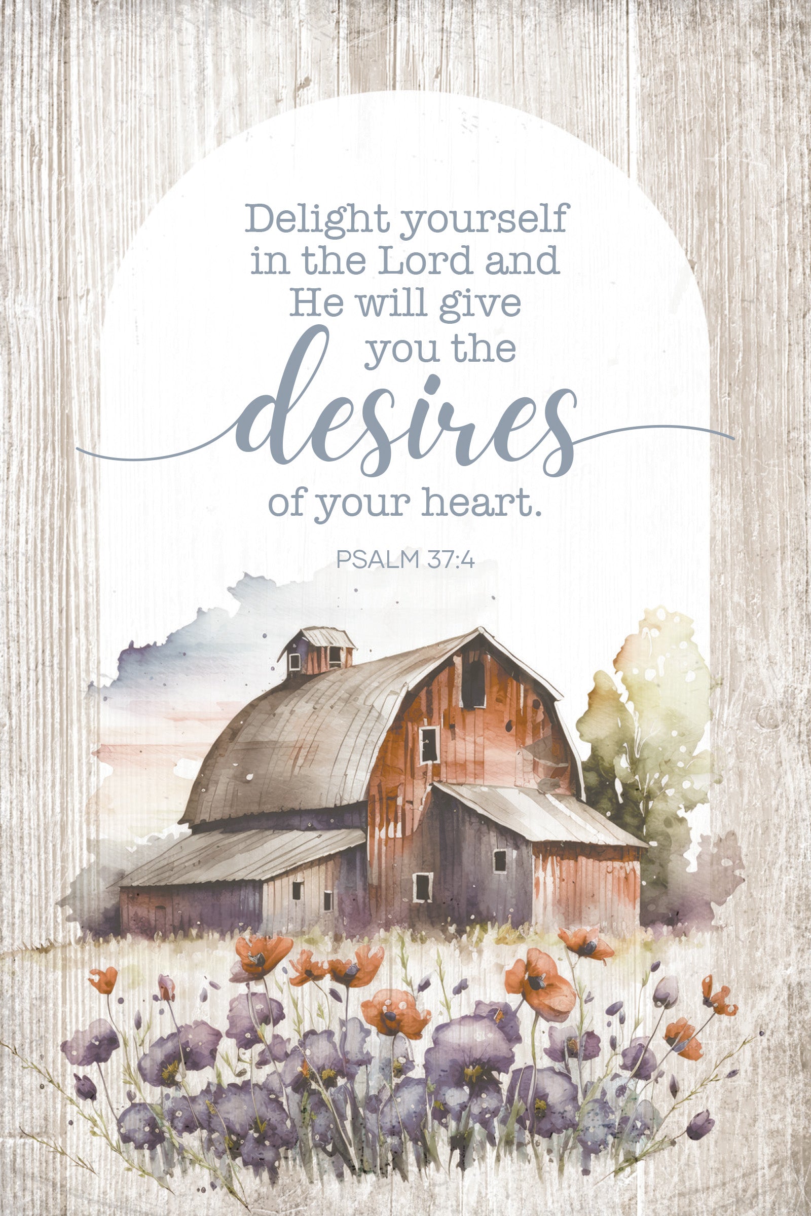 Delight Yourself 4x6 MDF Plaque with Inspirational Message in Farmhouse-Style Hues and Natural Wood Edge