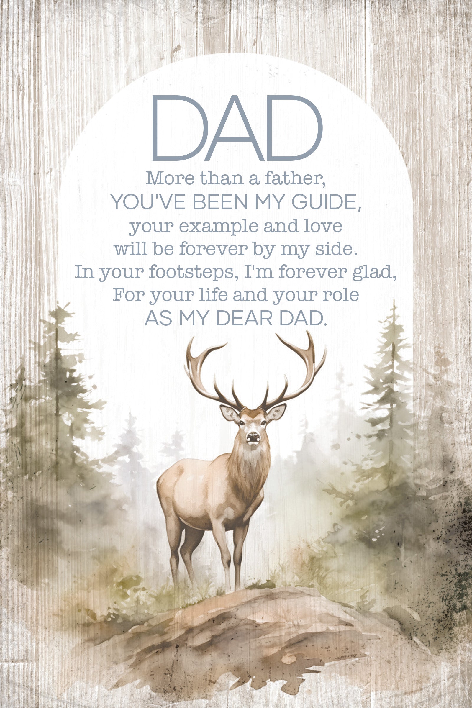Dad 4x6 MDF Plaque with Inspirational Message in Farmhouse-Style Hues and Natural Wood Edge