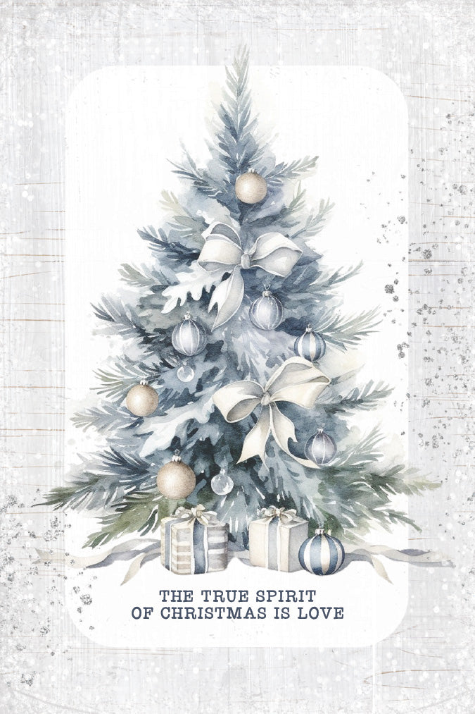 The True Spirit of Christmas 4x6 MDF Plaque, designed in rustic modern style, perfect for holiday decor or gift.