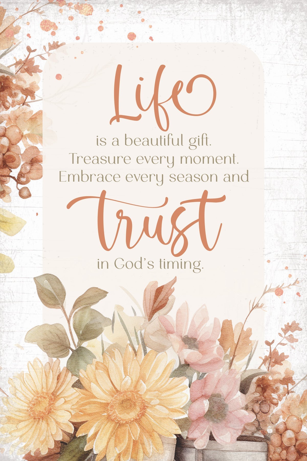 Miracles Happen 4x6 MDF Plaque, designed in warm tones, perfect for autumn decor or gift.