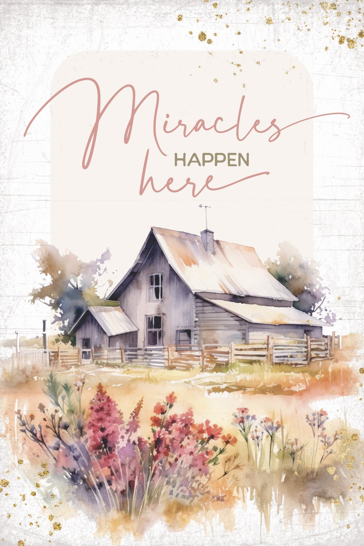 Miracles Happen 4x6 MDF Plaque, designed in warm tones, perfect for autumn decor or gift.