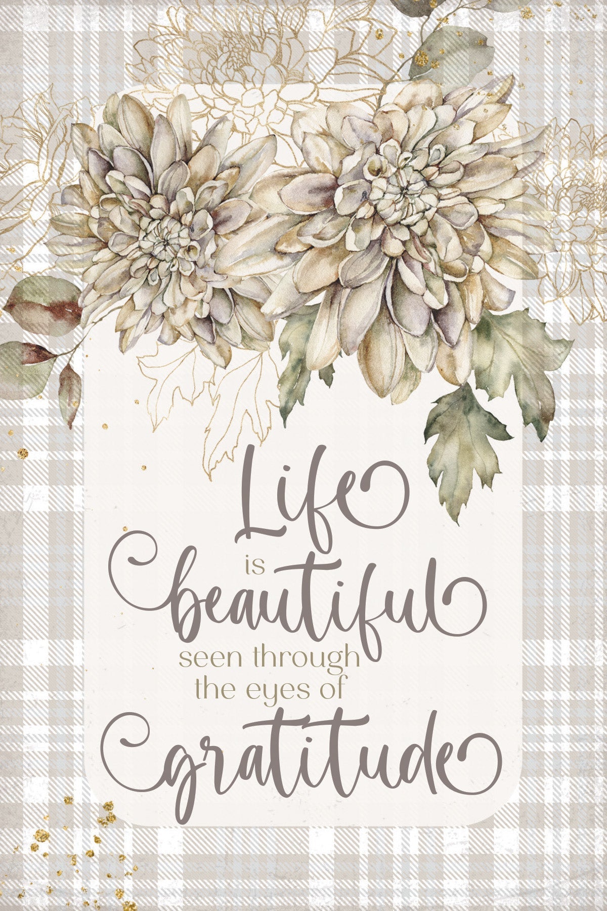 Life Is Beautiful 4x6 MDF Plaque, designed in warm tones, perfect for autumn decor or gift.