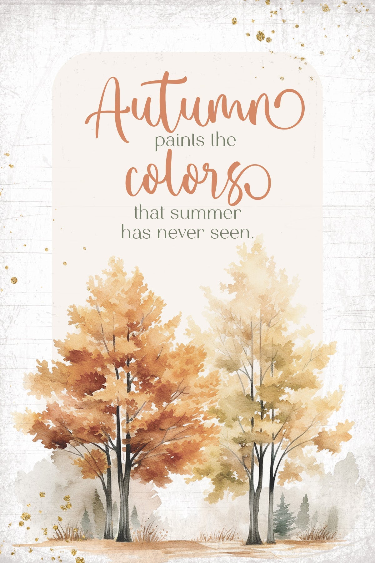 Autumn Paints 4x6 MDF Plaque, designed in warm tones, perfect for autumn decor or gift.