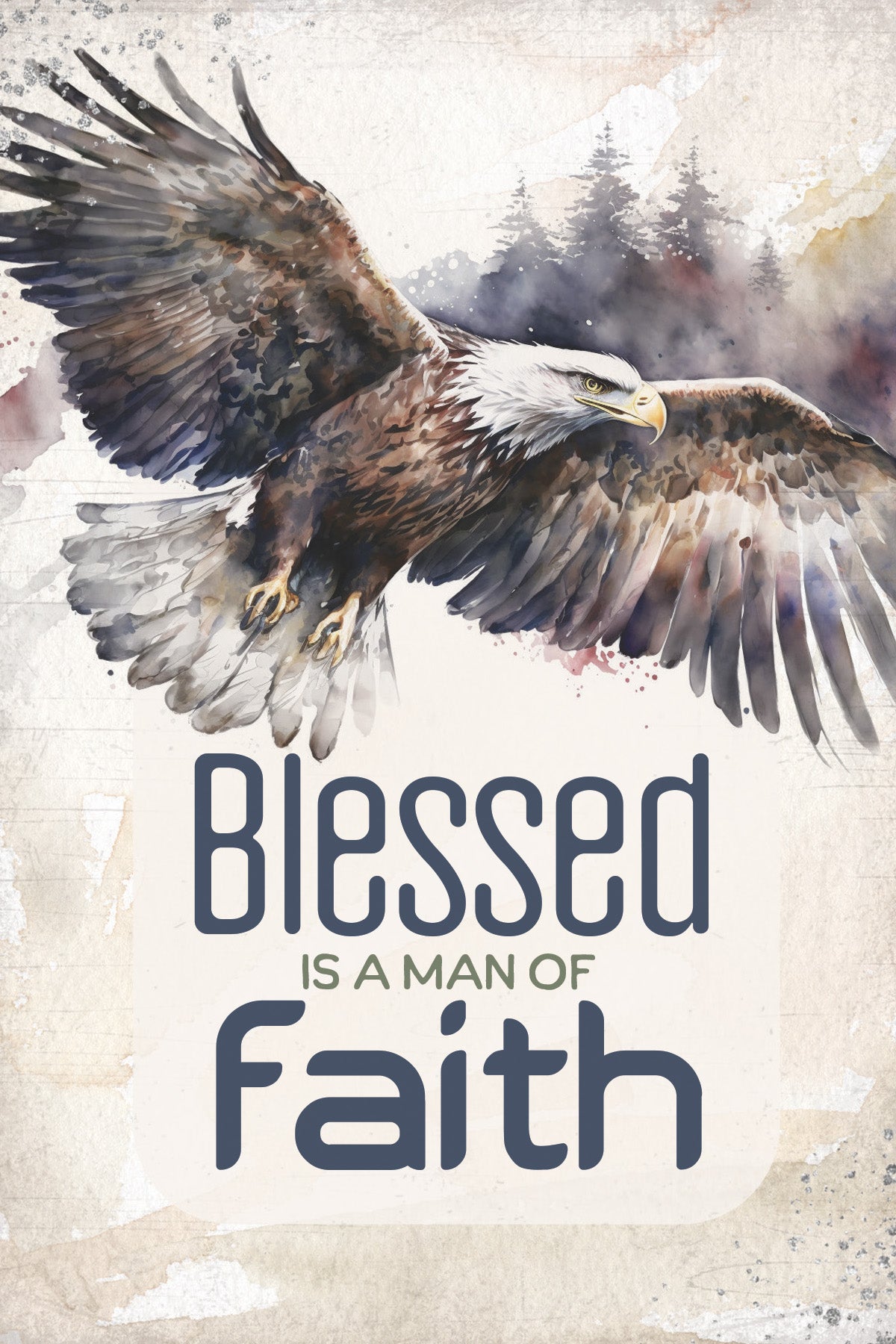 Blessed Is a Man 4x6 MDF Plaque, rustic wilderness design, and perfect for inspirational home or office decor