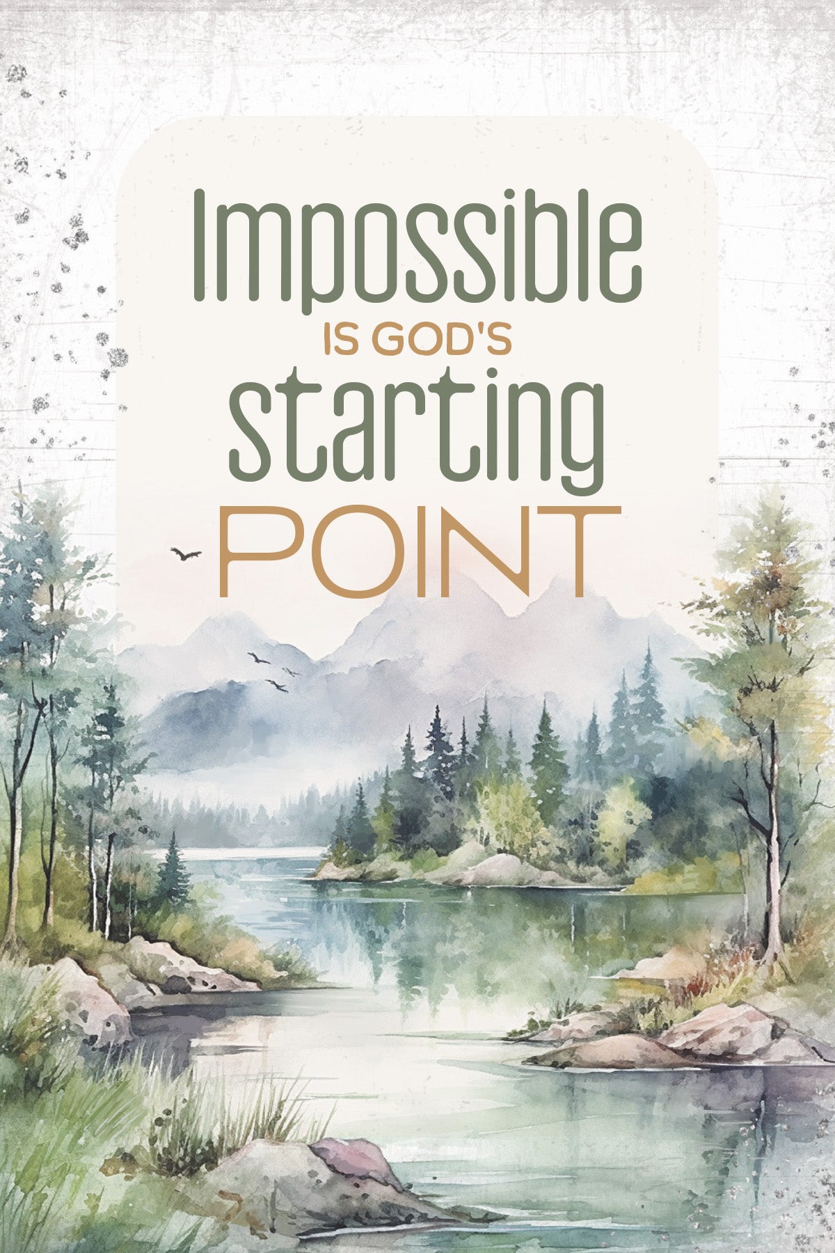 Impossible Is God’s 4x6 MDF Plaque, rustic wilderness design, and perfect for inspirational home or office decor