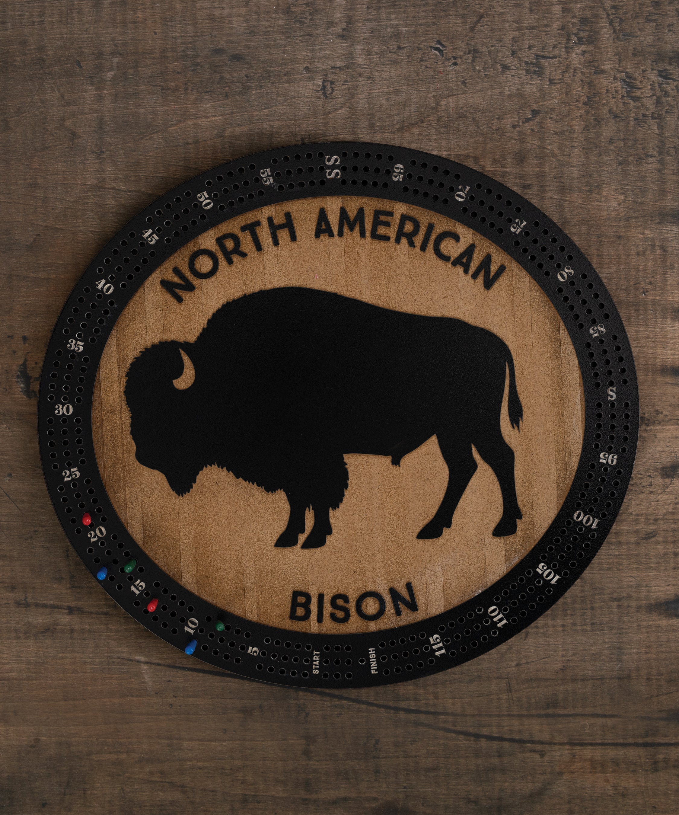 North American Bison Cribbage Board – Wildlife Design | Dexsa