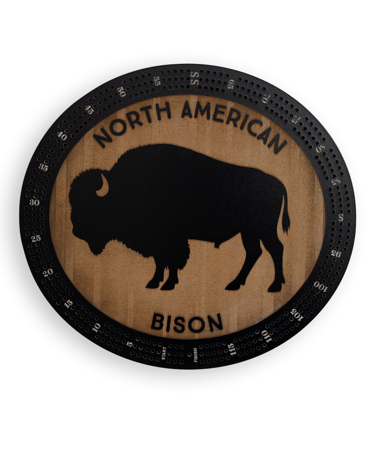 North American Bison Cribbage Board