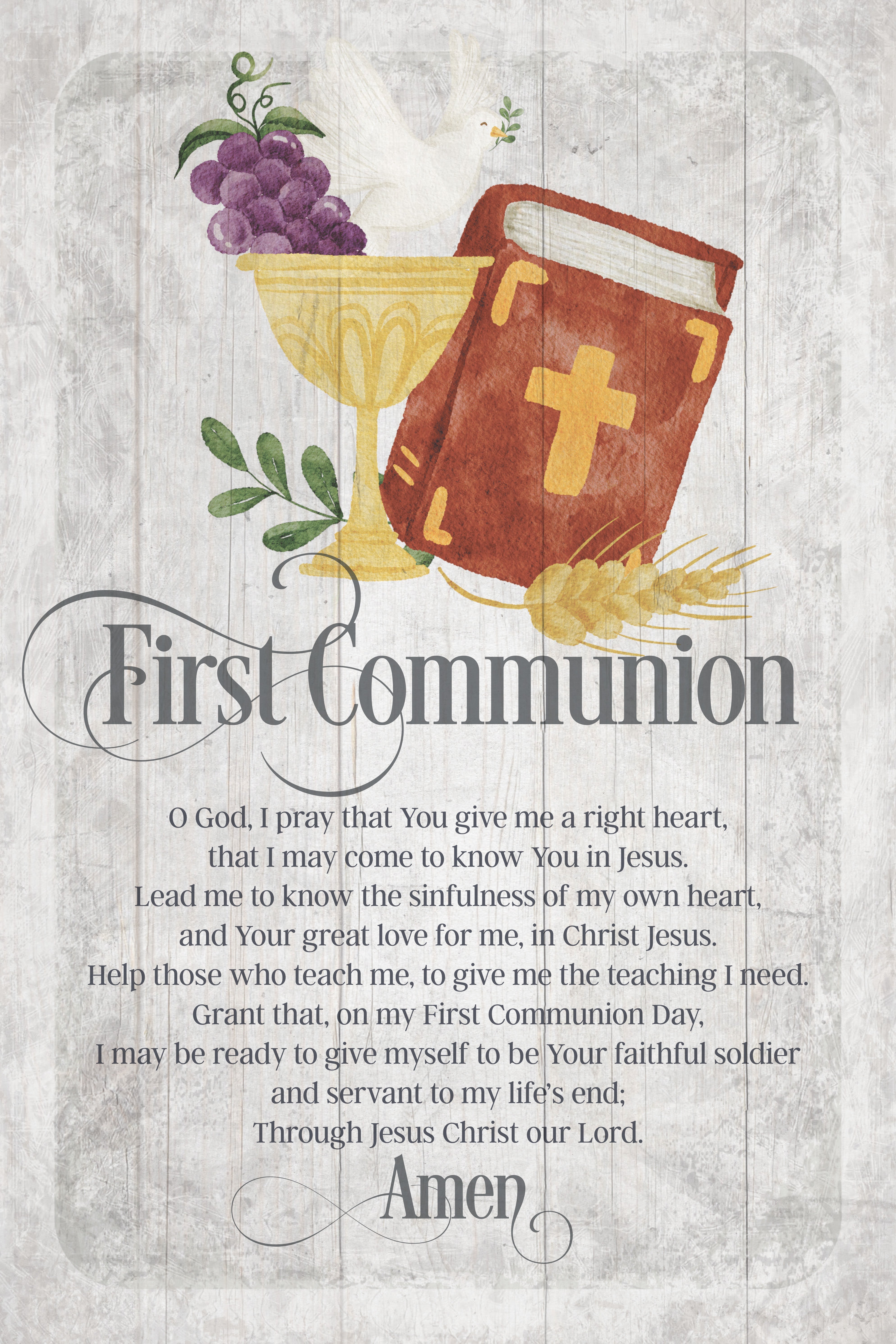 First Communion 6x9 MDF Plaque