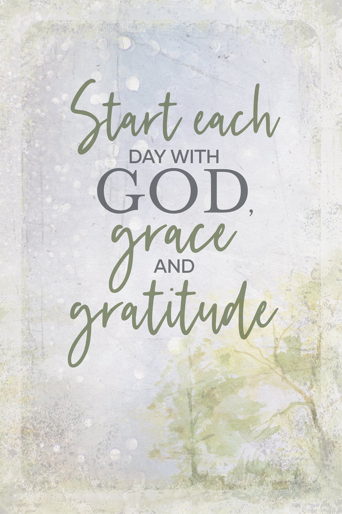 Start Each Day 6x9 MDF Plaque has natural edges, inspirational verse, and muted tones to fit any decor. The plaque features full-color printing and a metal hanger and easel back.